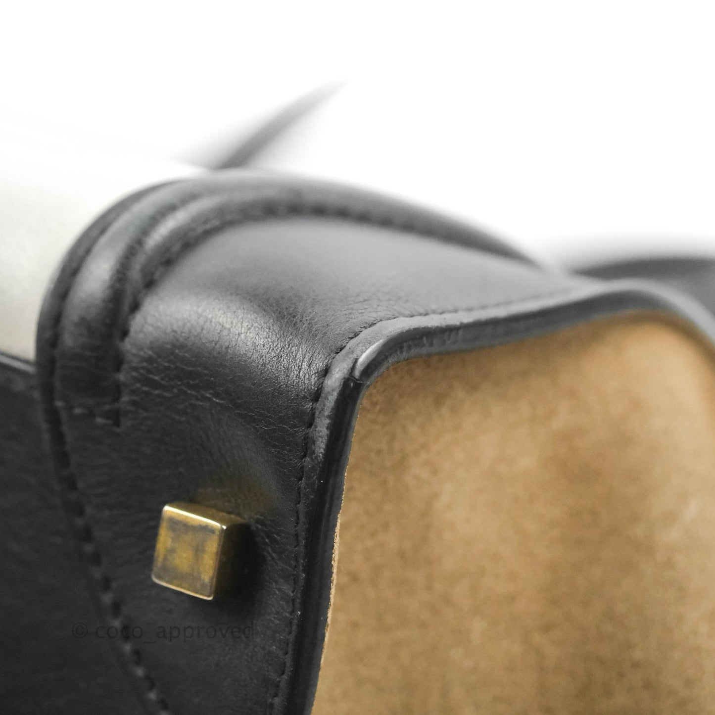Celine Mini Luggage Bag Black/White/Brown Calfskin