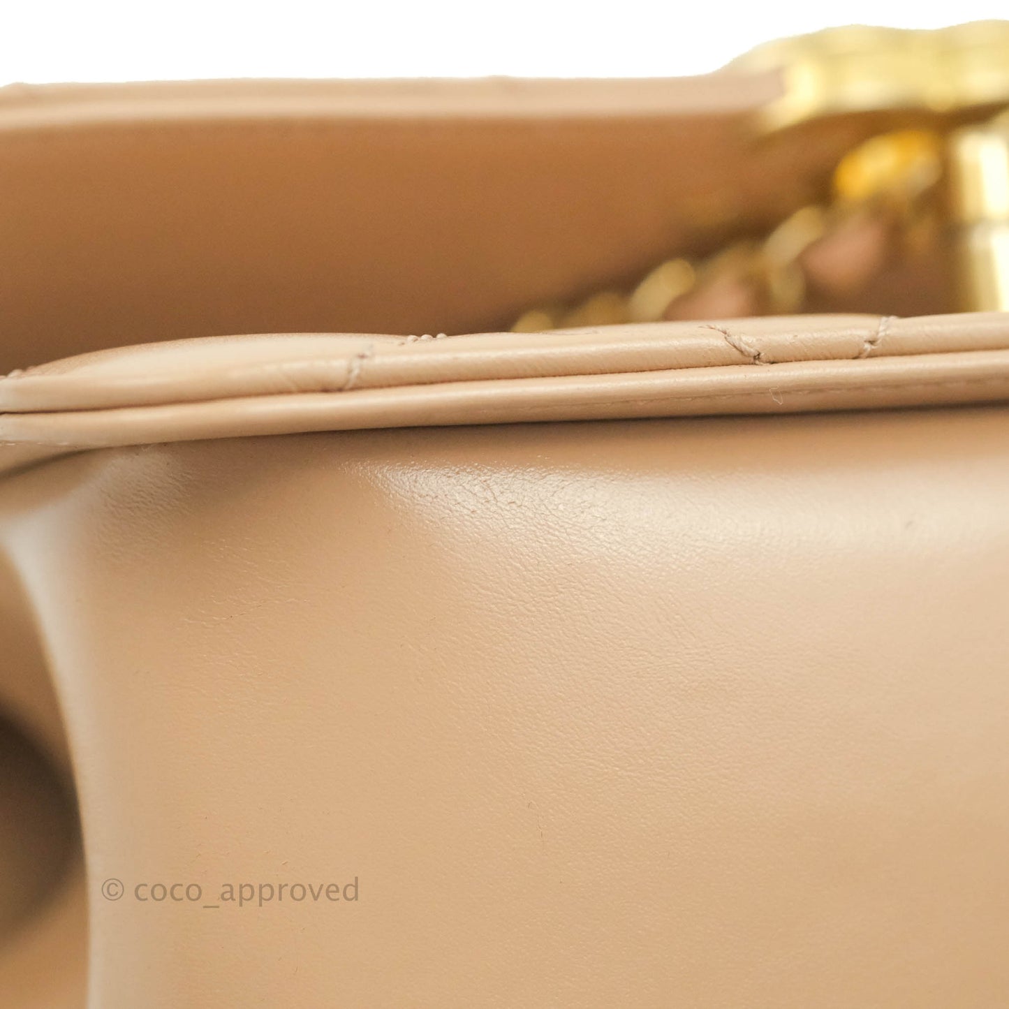 Chanel Quilted Mini Perfect Fit Adjustable Beige Calfskin Gold Hardware 21A