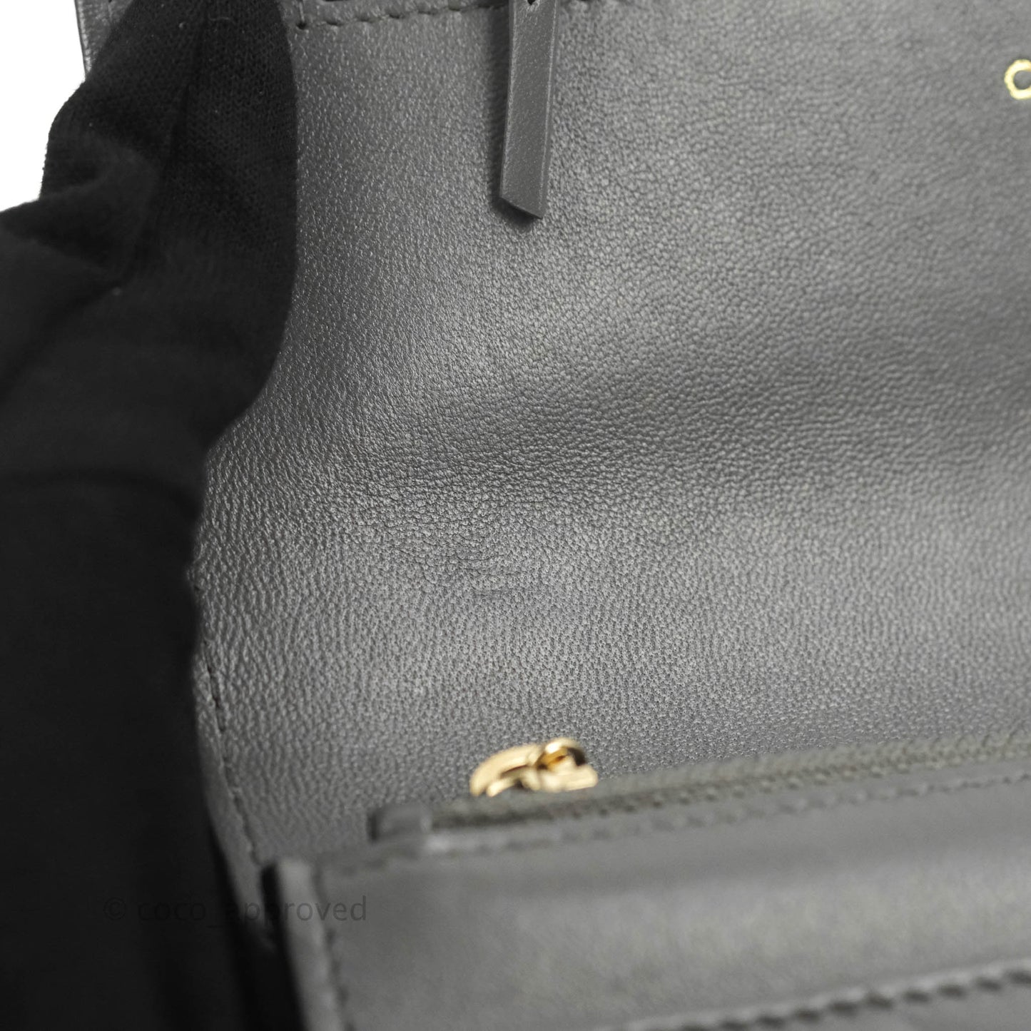 Chanel 19 Wallet on Chain WOC Dark Grey Lambskin Mixed Hardware