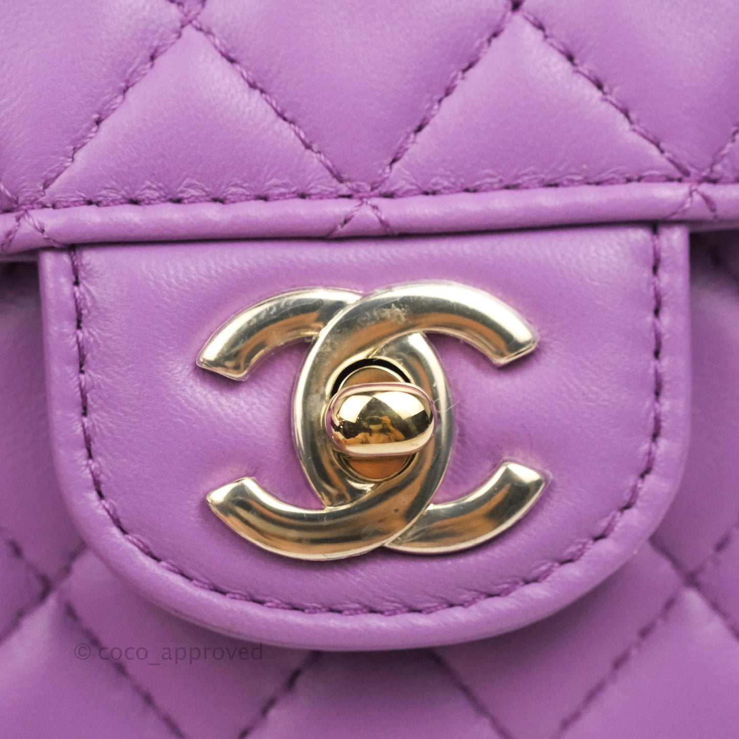 Chanel Large Heart Bag Purple Lambskin Gold Hardware 22S