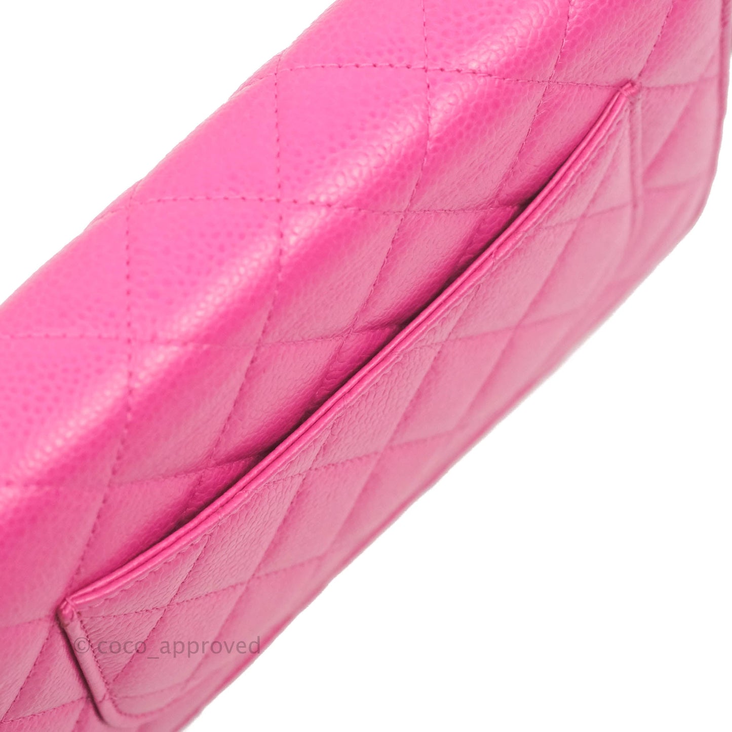 Chanel Quilted Wallet on Chain WOC Pink Caviar Silver Hardware