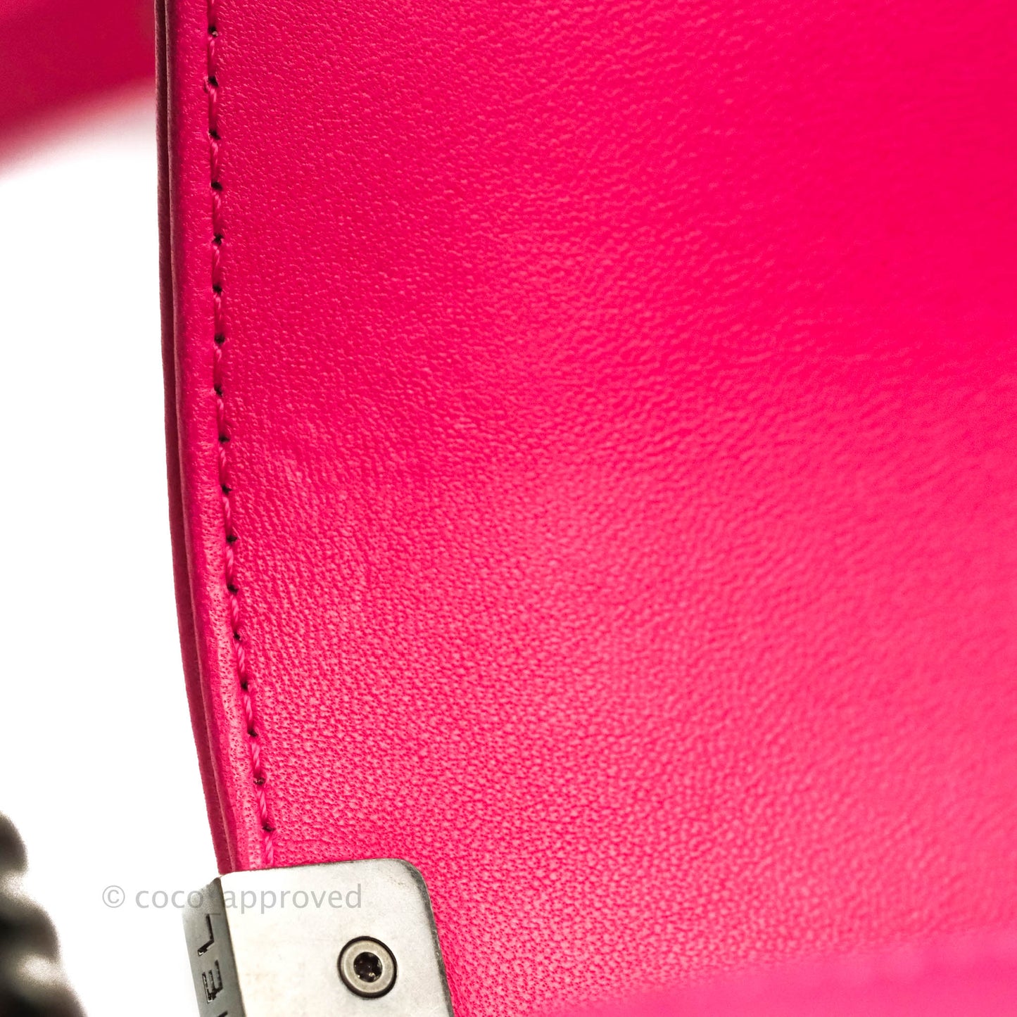 Chanel Quilted New Medium Boy Dark Pink Lambskin Ruthenium Hardware