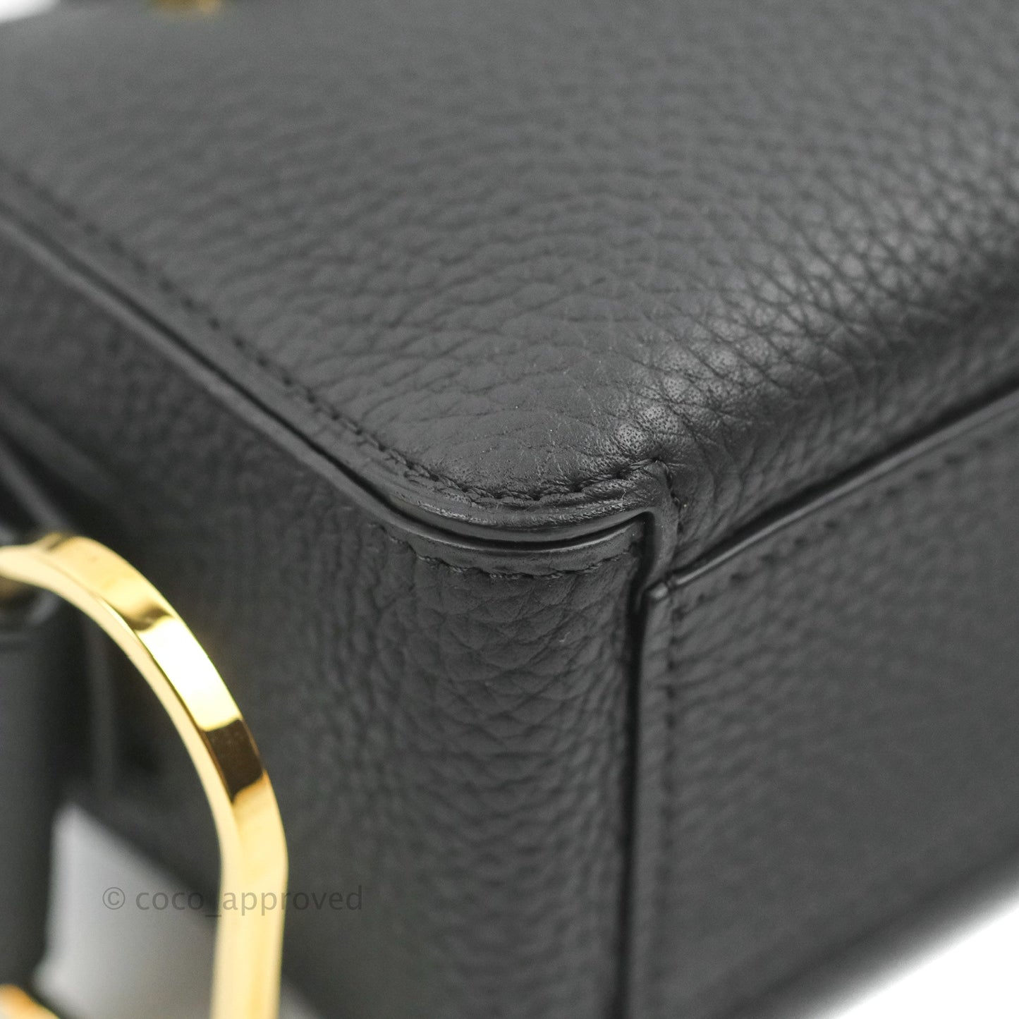 Delvaux Cool Box Nano Taurillon Soft Grained Calfskin Black Gold Hardware