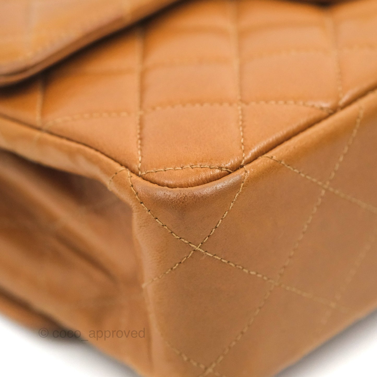 Chanel Vintage Double-sided Small Flap Brown Caramel Lambskin 24K Gold Hardware