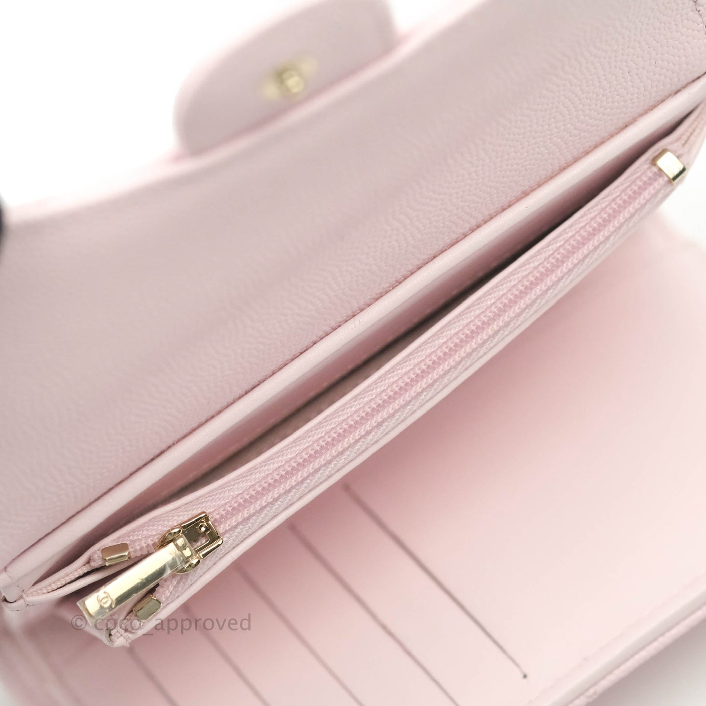 Chanel Quilted Medium Flap Wallet Pink Caviar Gold Hardware