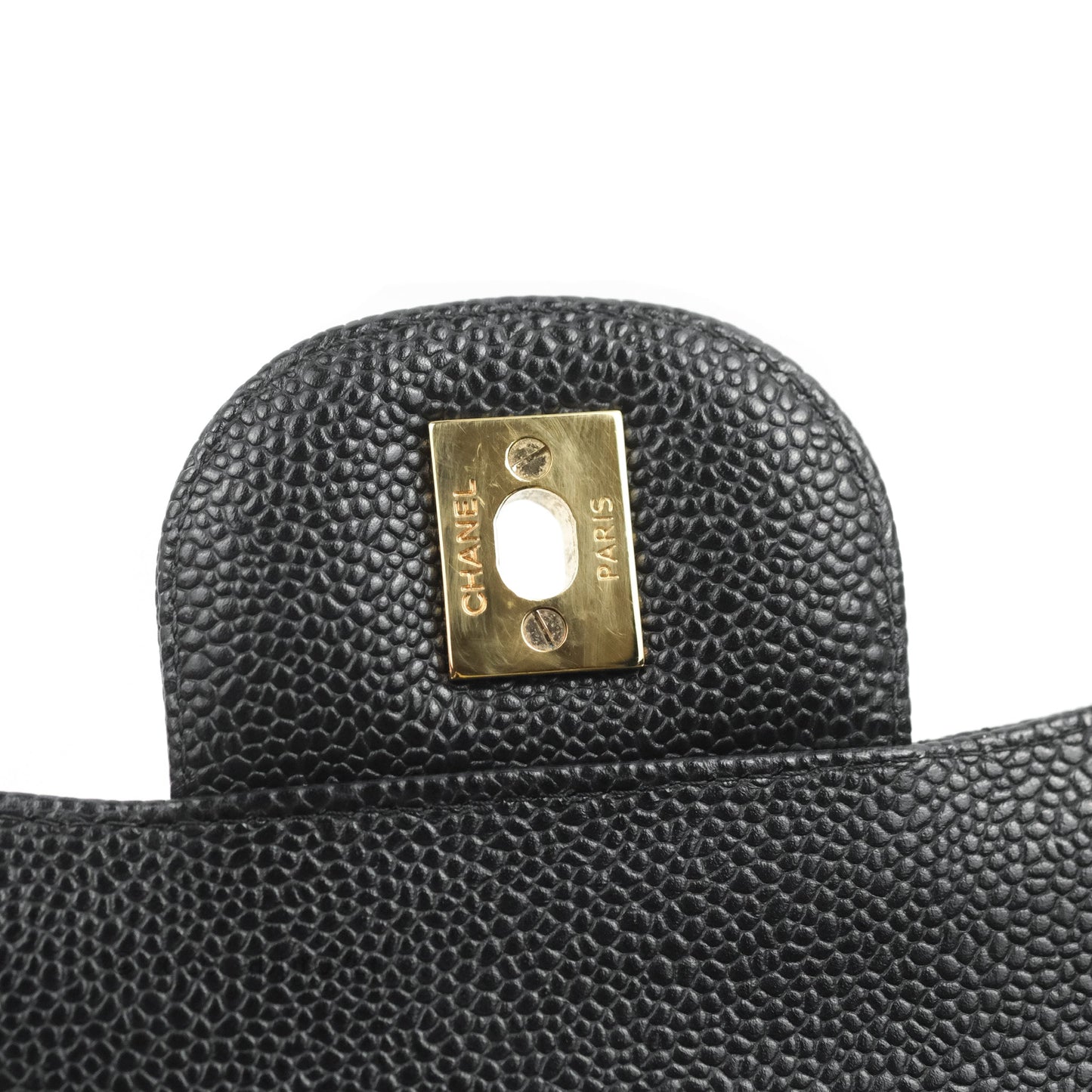 Chanel Quilted Jumbo Double Flap Black Caviar Gold Hardware⁣⁣