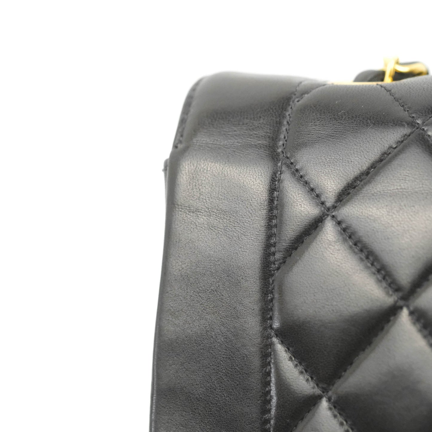 Chanel Vintage Quilted Medium Classic Diana Flap Bag Black Lambskin 24K Gold Hardware