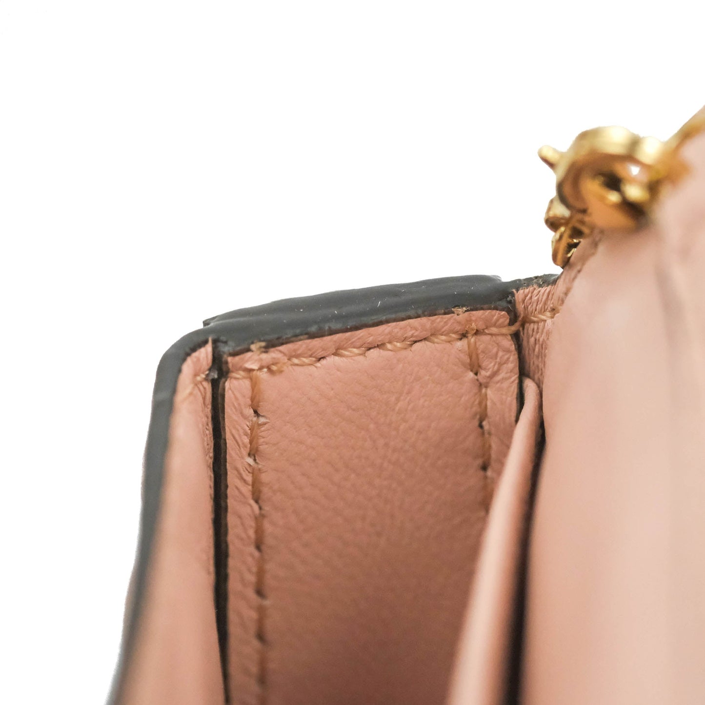 Fendi Nappa FF Embossed Nano Baguette Charm Beige Pink