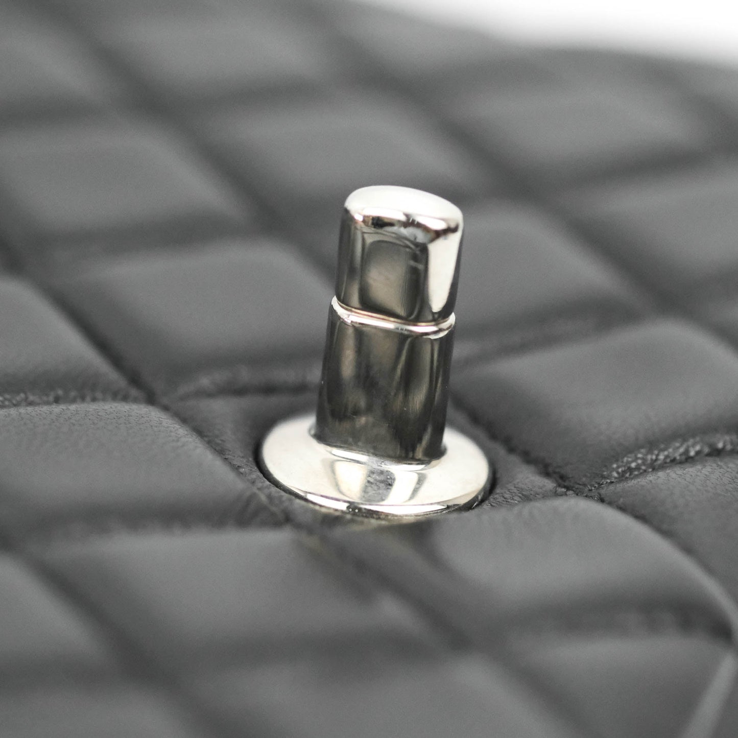 Chanel Quilted Mini Rectangular Flap Black Lambskin Silver Hardware
