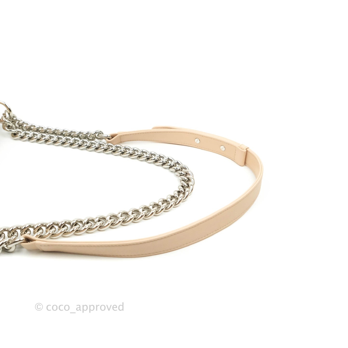 Chanel Chevron Medium Boy Light Pink Beige Calfskin Silver Hardware