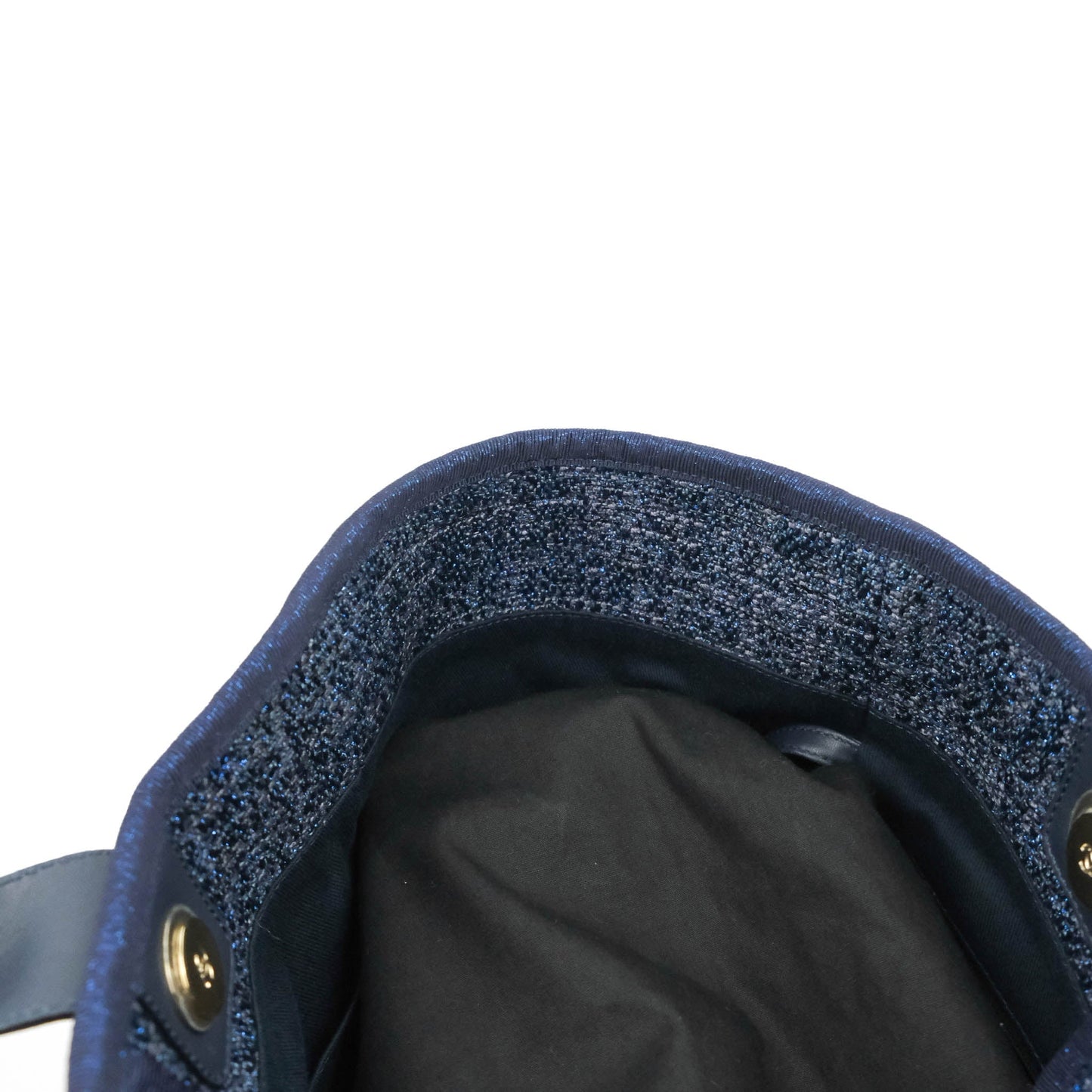 Chanel Large Deauville Navy Blue Glitter Canvas Gold Hardware