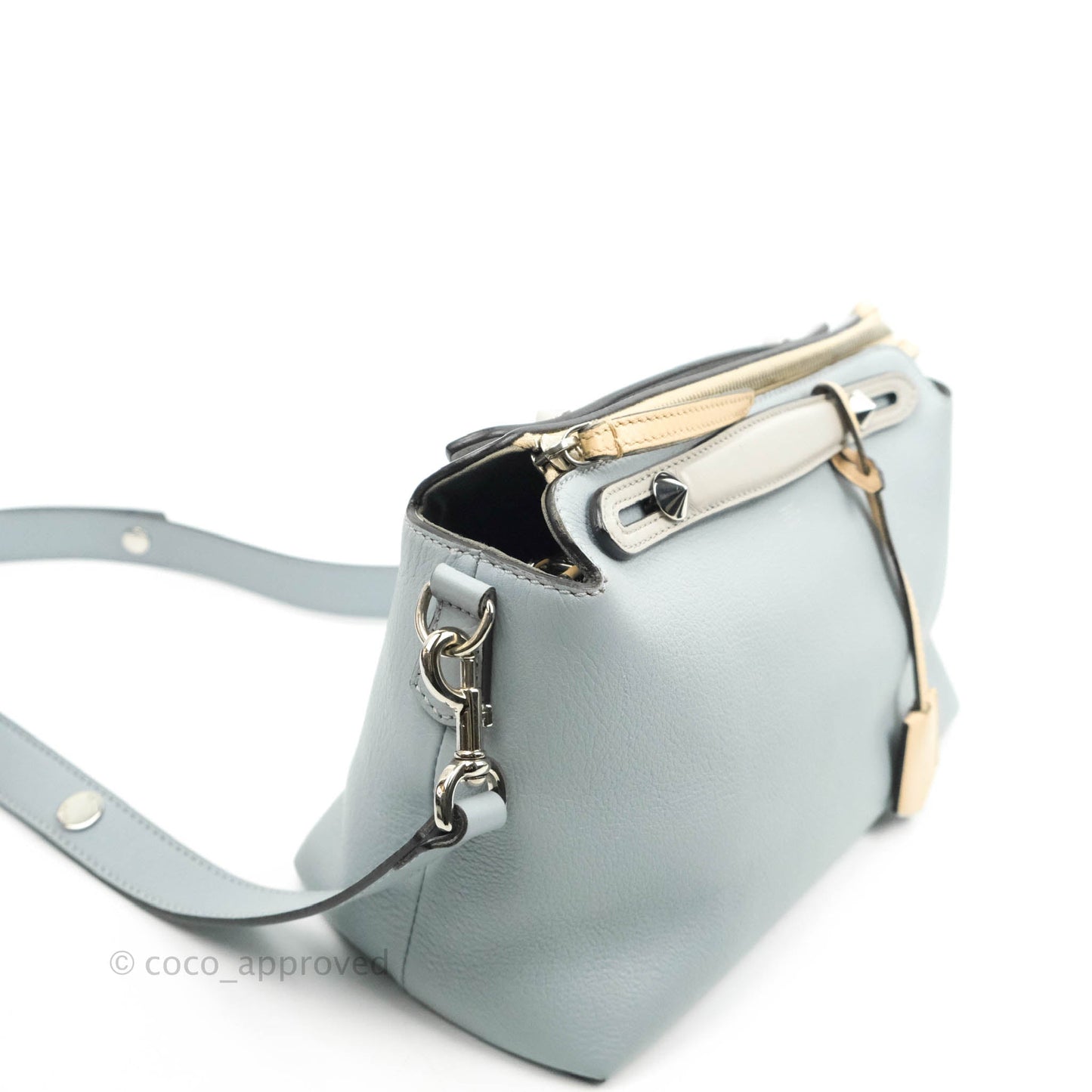 Fendi Medium By The Way Multicolour Light Blue/Light Beige Grained leather