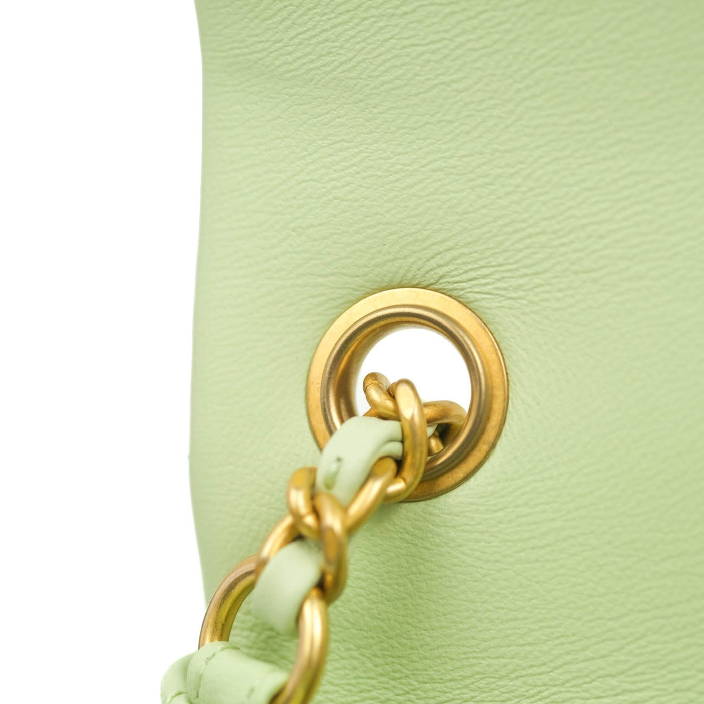 Chanel Mini Rectangular Pearl Crush Avocado Green Lambskin Aged Gold Hardware 22C
