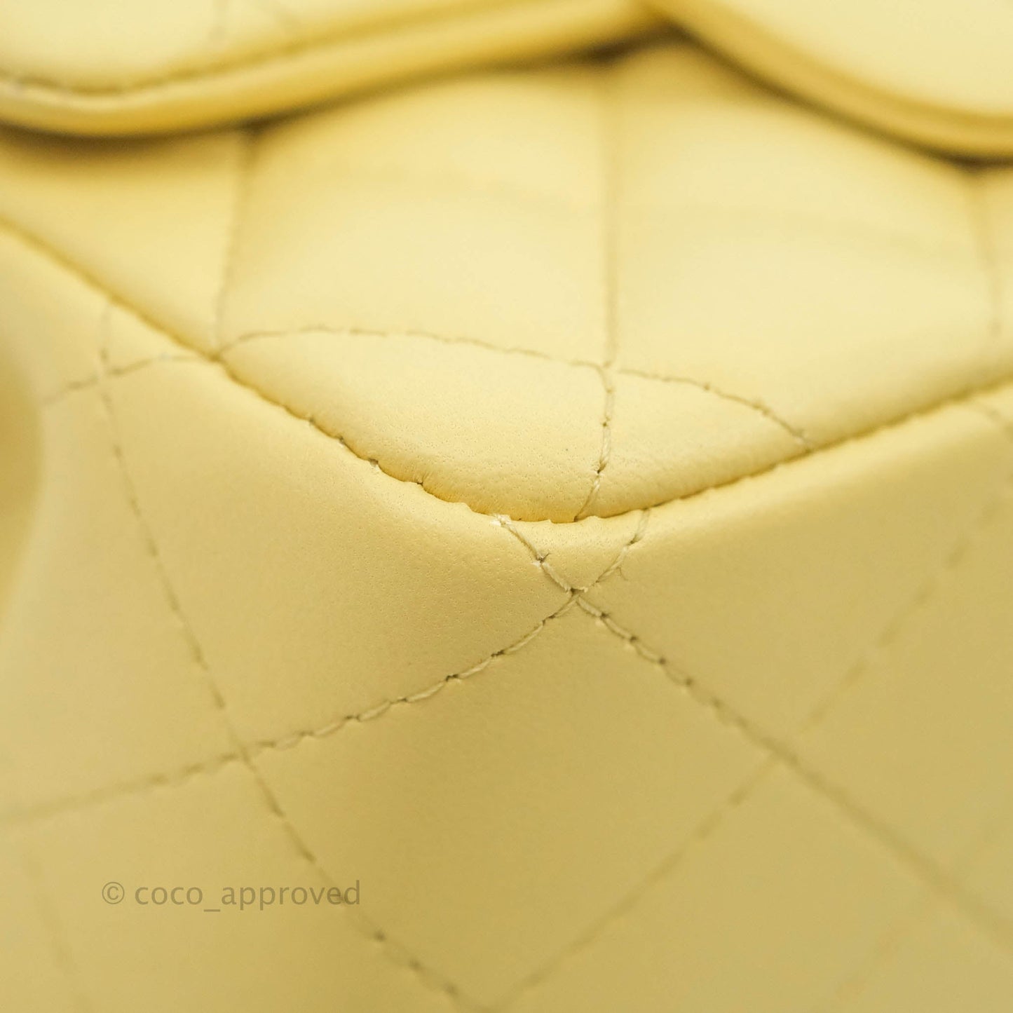 Chanel Mini Square Yellow Lambskin Gold Hardware