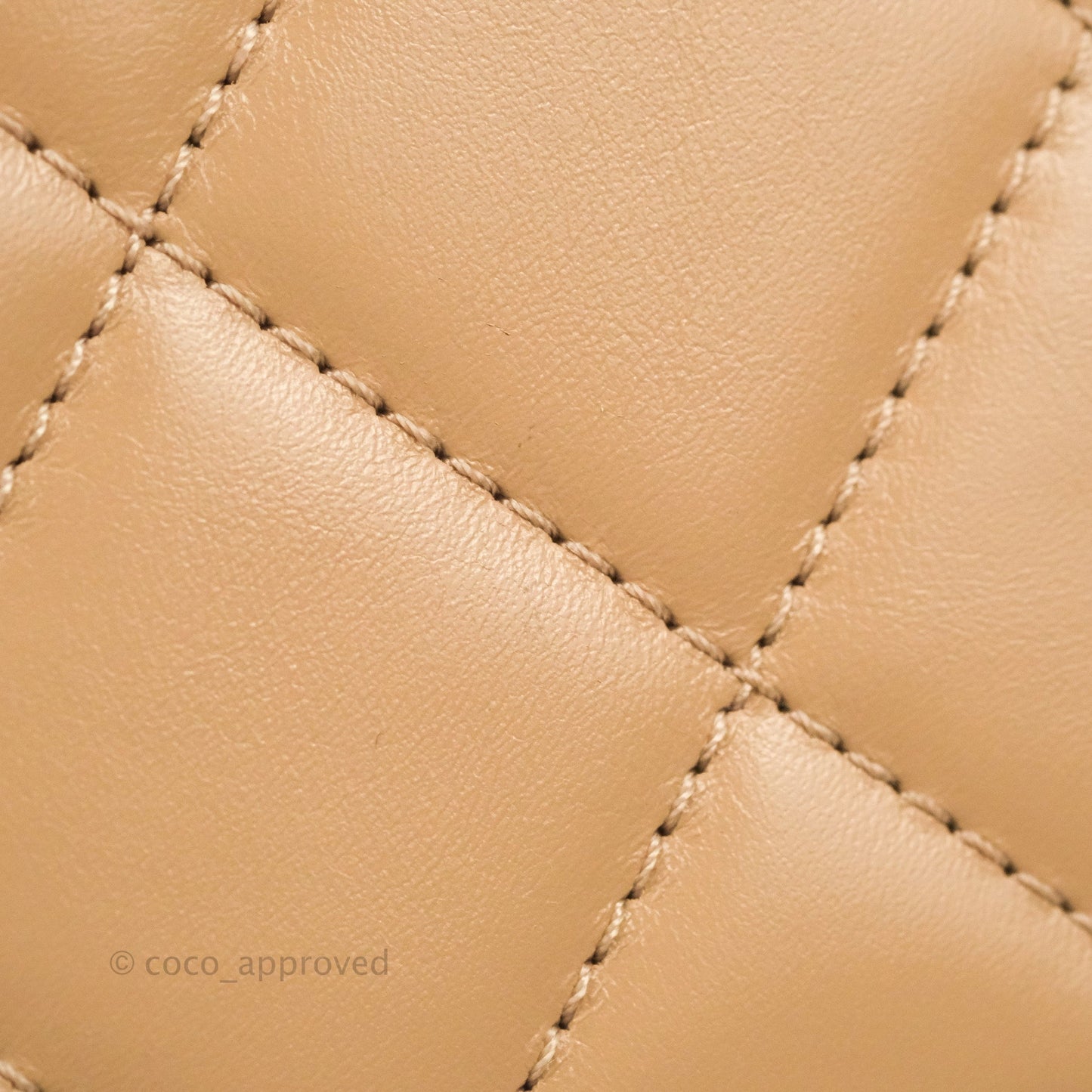 Chanel Quilted Perfect Fit Adjustable Beige Calfskin Gold Hardware 21A