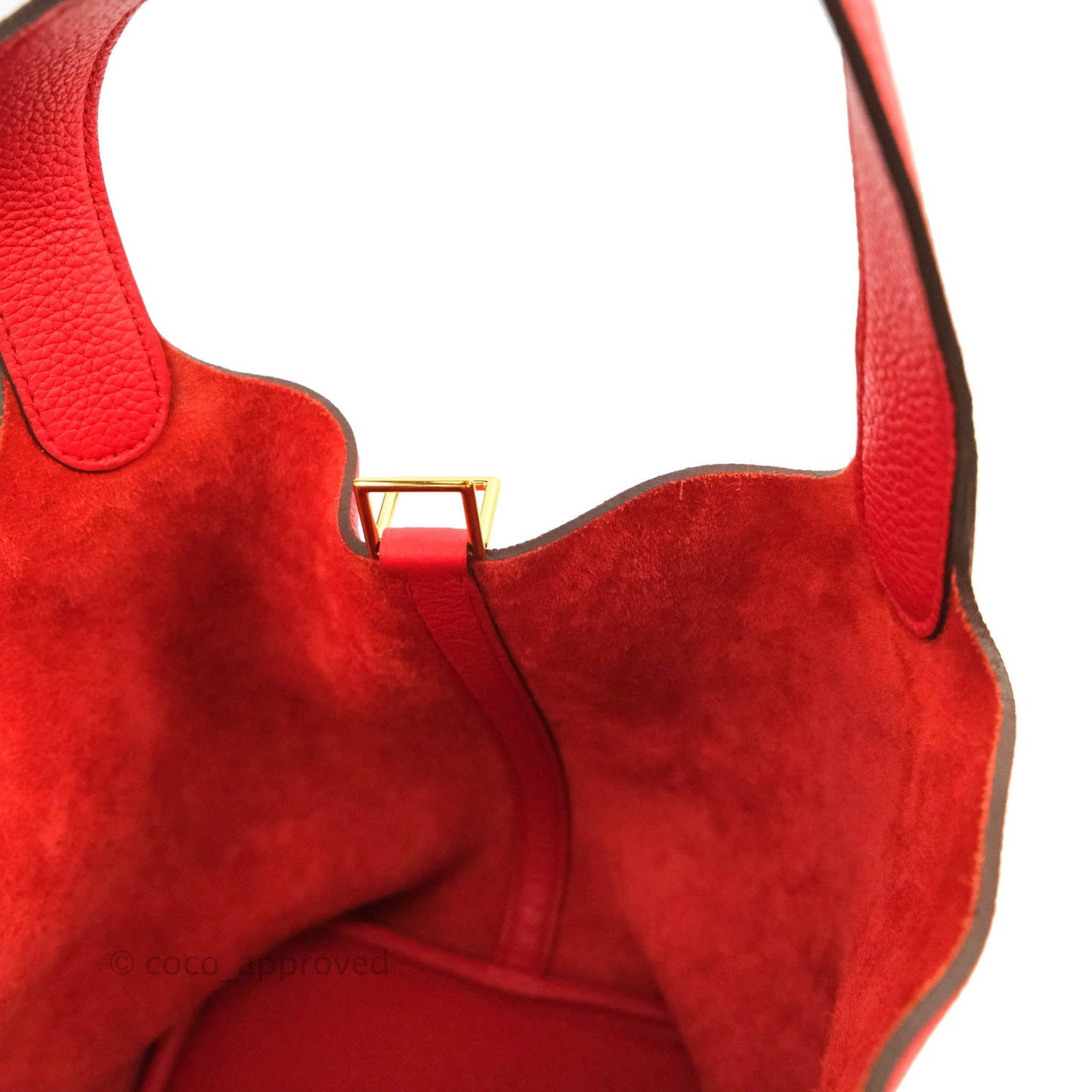 Hermès Picotin 22 Clemence Rouge de Coeur Gold Hardware