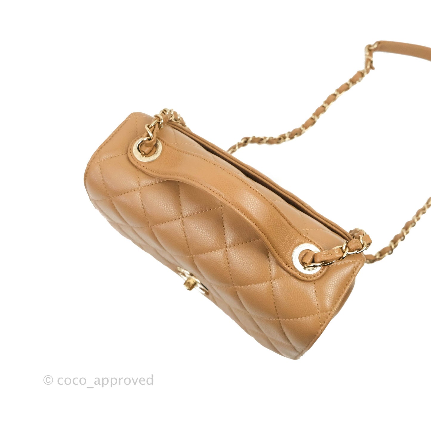 Chanel Quilted Medium Business Affinity Flap Caramel Dark Beige Caviar Gold Hardware