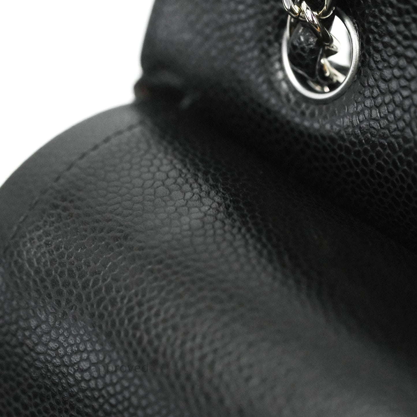 Chanel Classic M/L Medium Double Flap Bag Black Caviar Silver Hardware