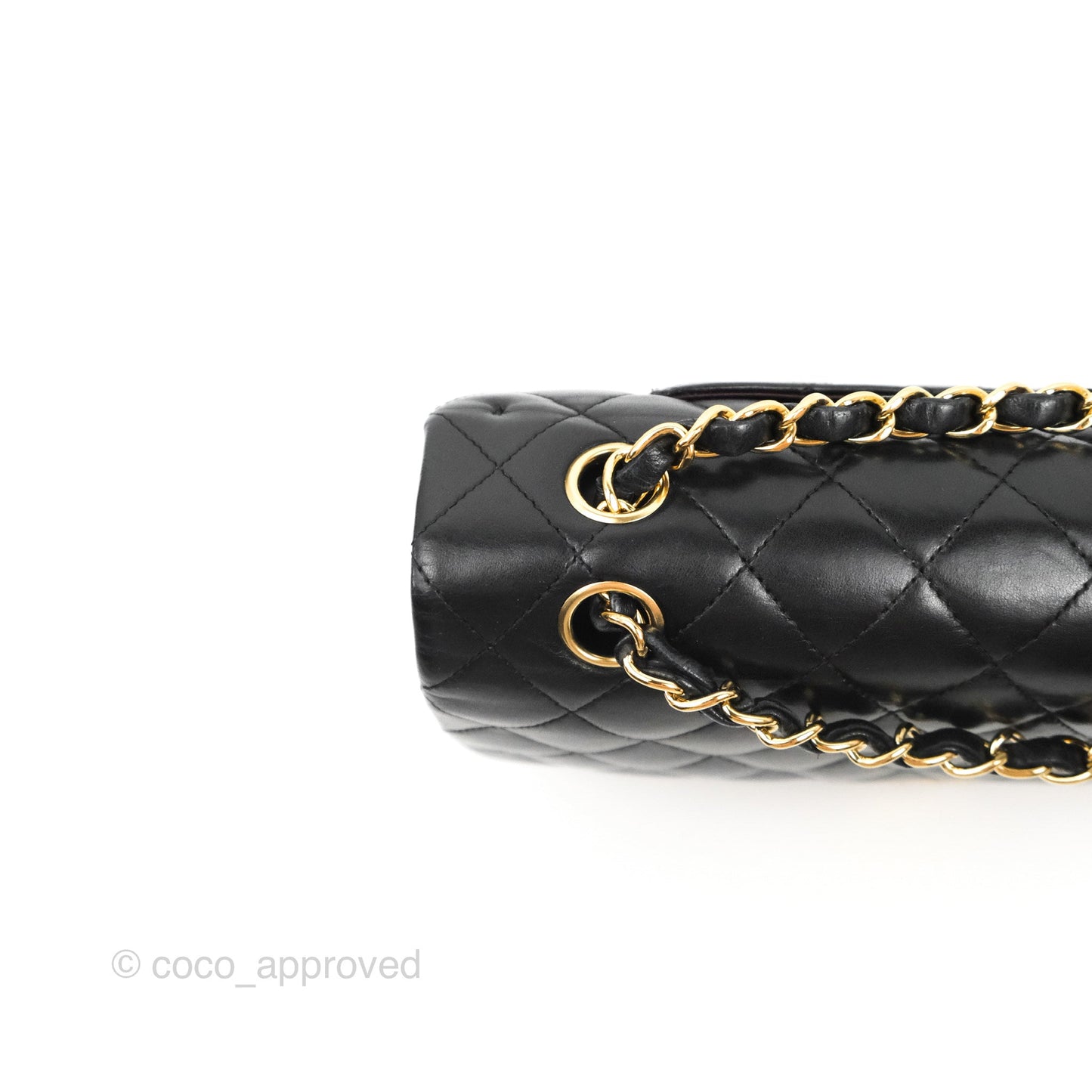 Chanel Classic M/L Medium Flap Quilted Black Lambskin Gold Hardware