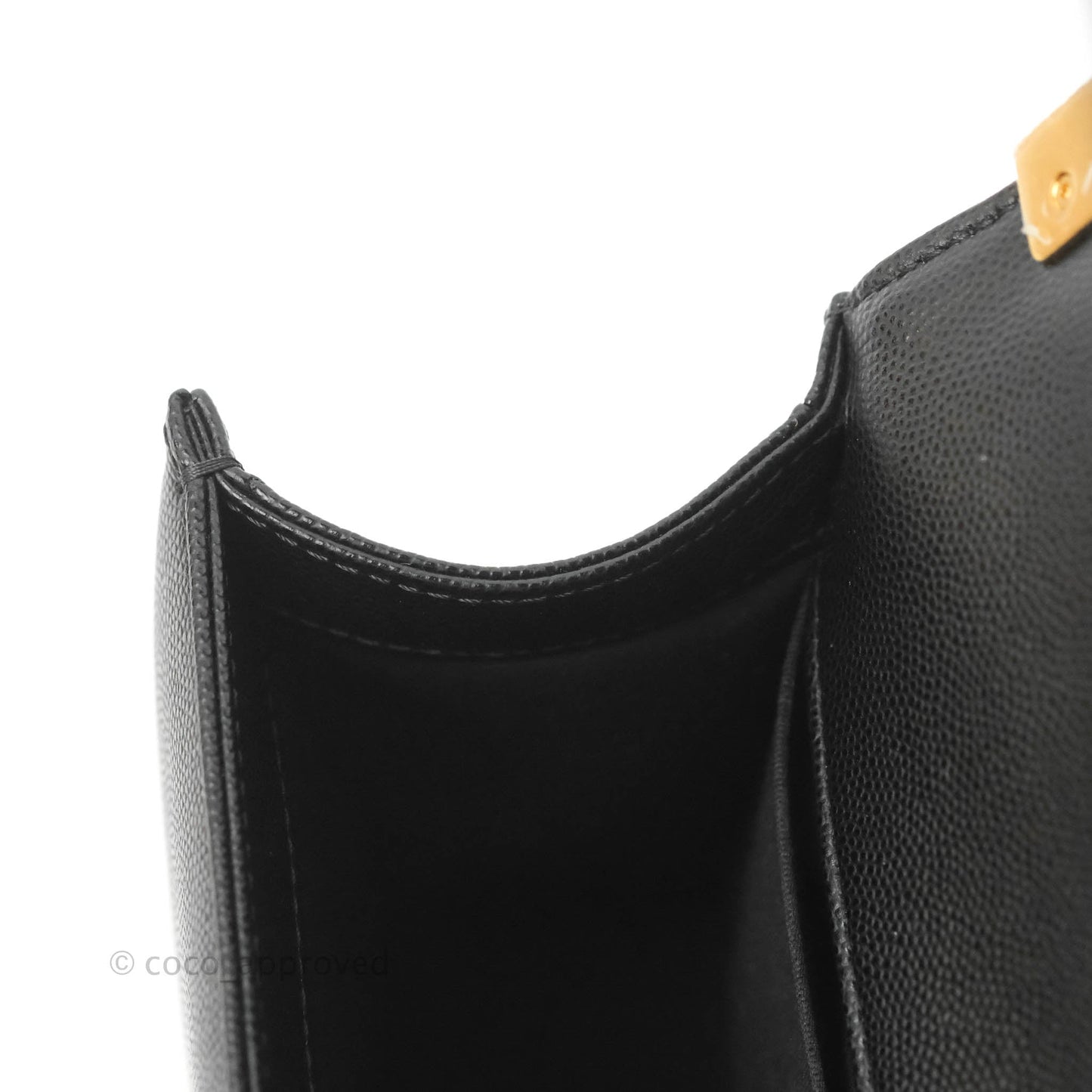 Chanel Quilted Medium Boy Black Caviar Aged Gold Hardware