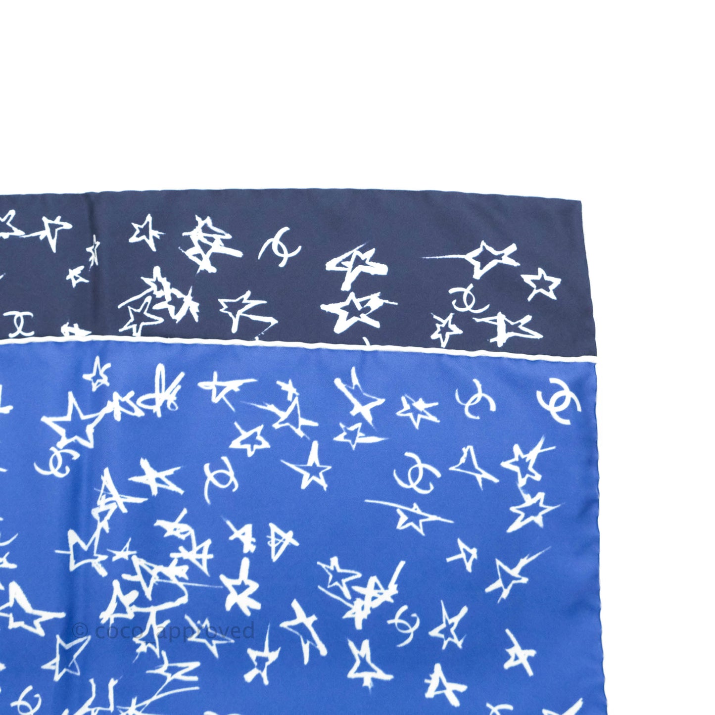 Chanel Blue Silk Scarf Scrunchies Hair Accessory