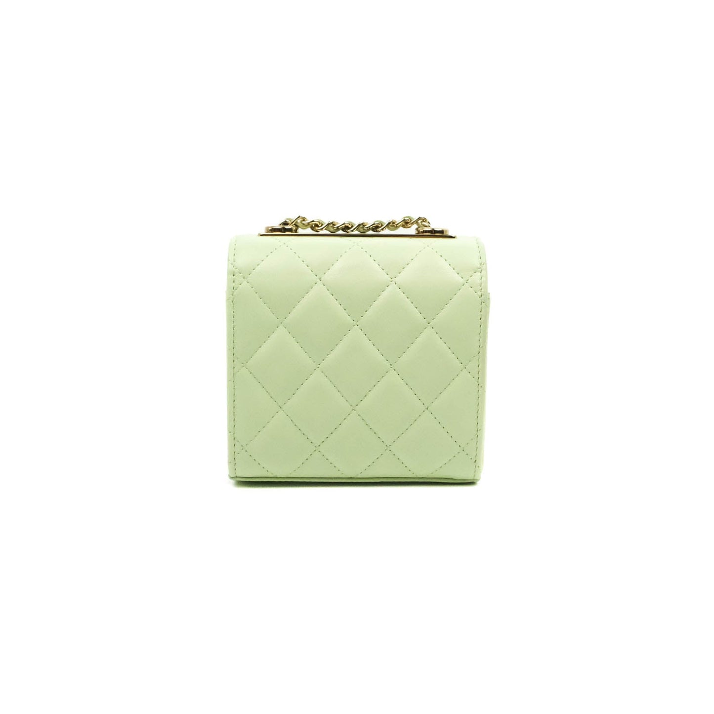 Chanel Mini Quilted Trendy CC Clutch With Chain Light Green Lambskin Gold Hardware