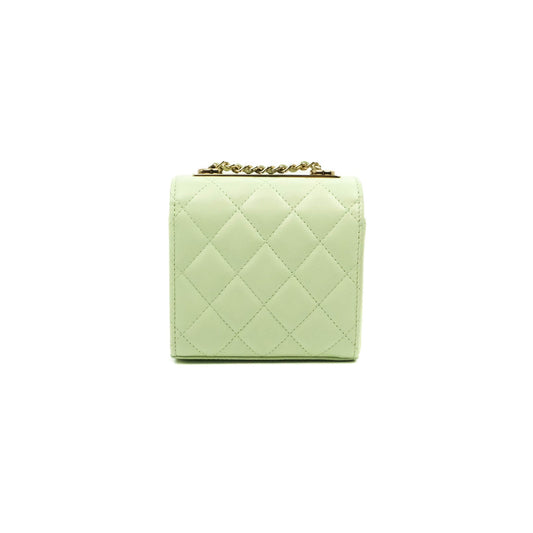 Chanel Mini Quilted Trendy CC Clutch With Chain Light Green Lambskin Gold Hardware