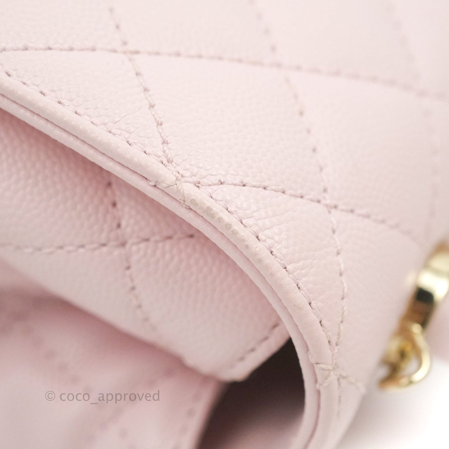 Chanel Mini Coco Handle Quilted Light Pink Caviar Gold Hardware
