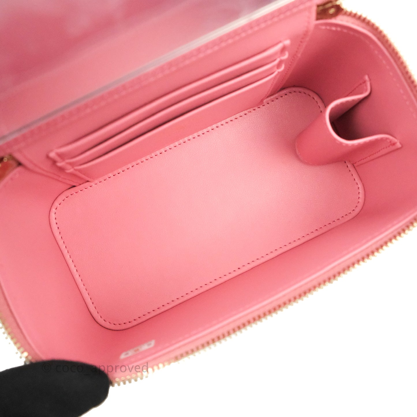 Chanel Vanity Rectangular Top Handle Pink Lambskin Gold Hardware