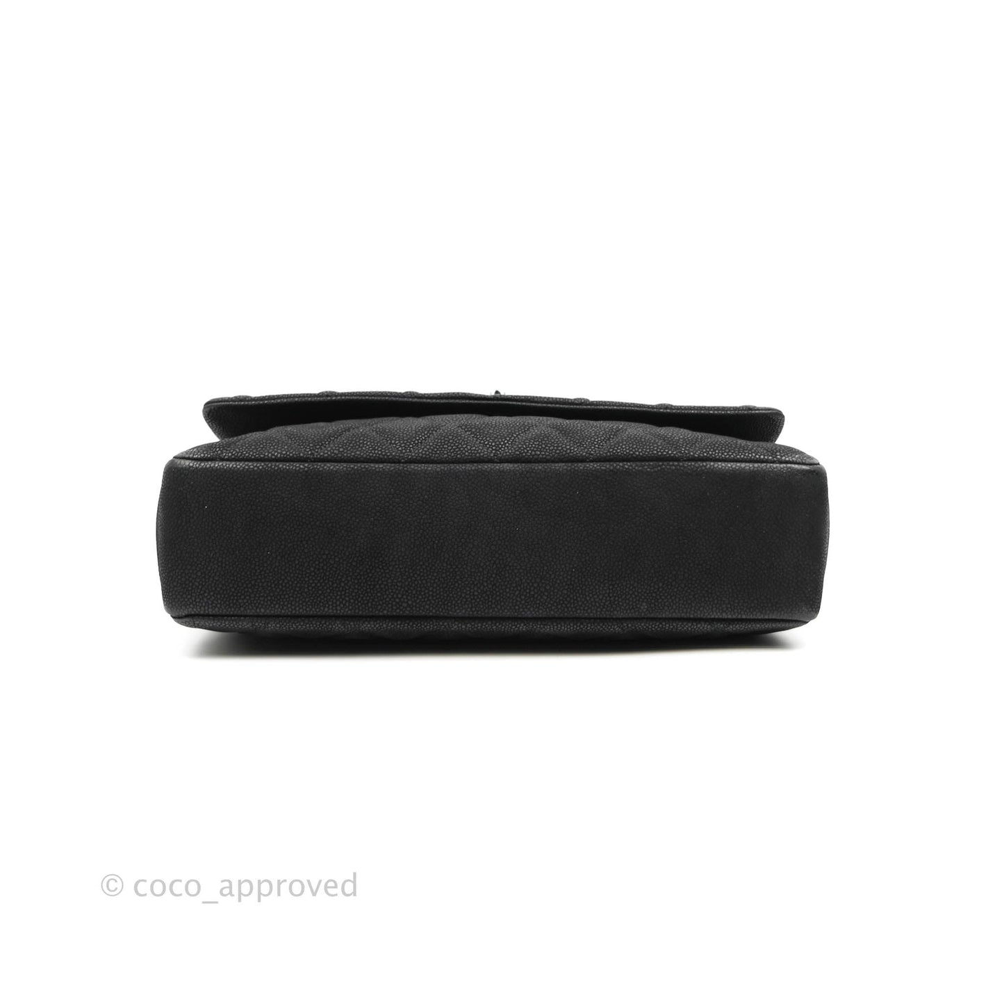 Chanel Lady Pearly Flap Bag Black Caviar Silver Hardware