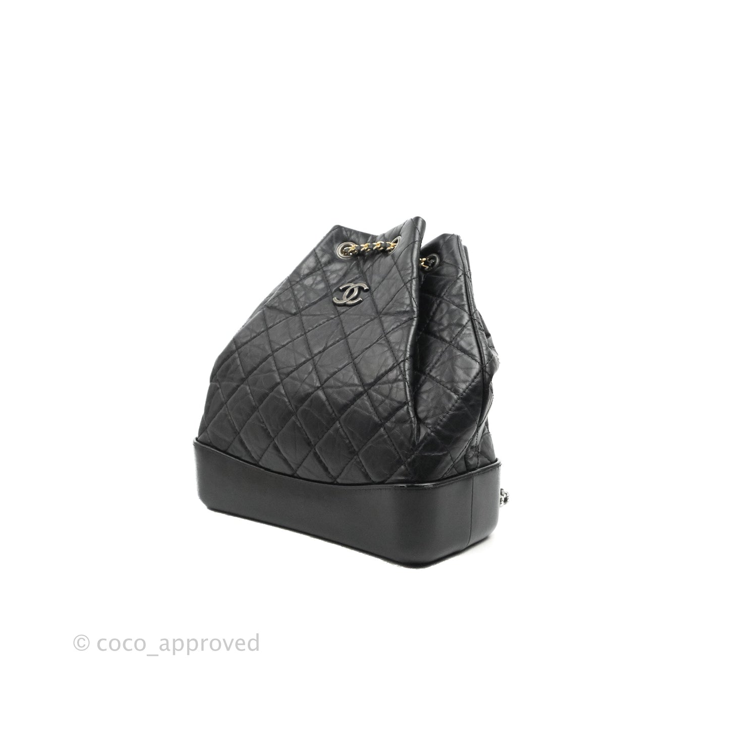 Chanel Medium Gabrielle Backpack Black Aged Calfskin