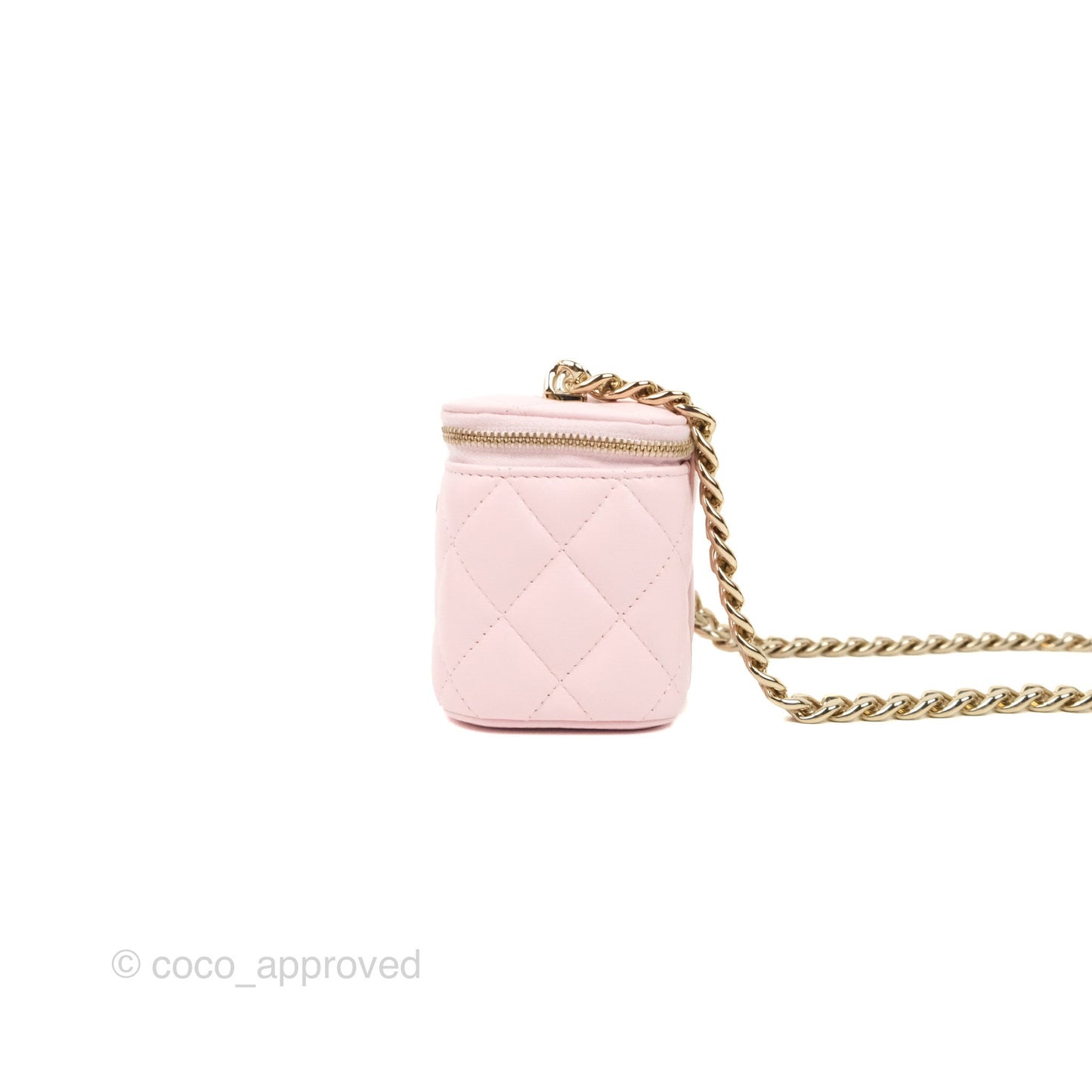 Chanel Mini Vanity With Coco Chain Light Pink Lambskin Gold Hardware