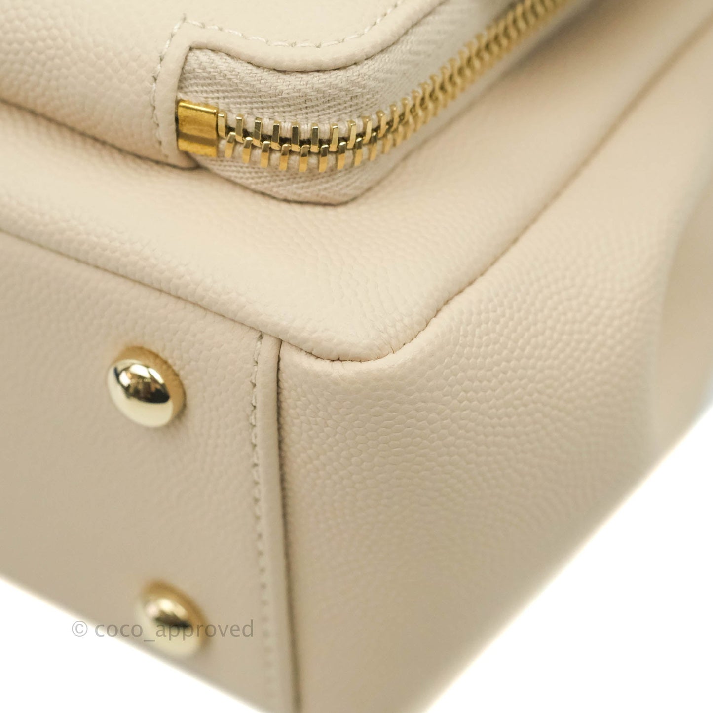 Chanel Quilted Small Business Affinity Flap Light Beige Caviar Gold Hardware