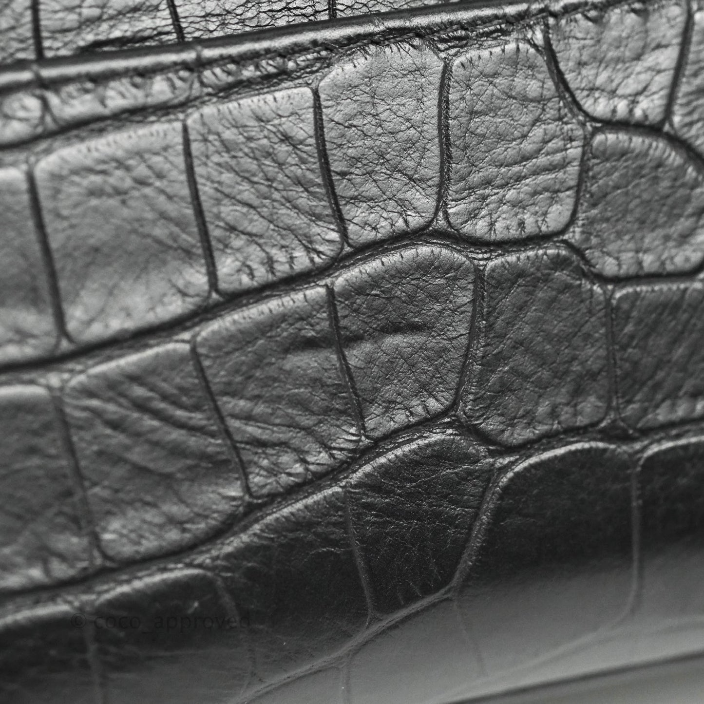 Chanel Large Gabrielle Hobo Crocodile Embossed Black Calfskin
