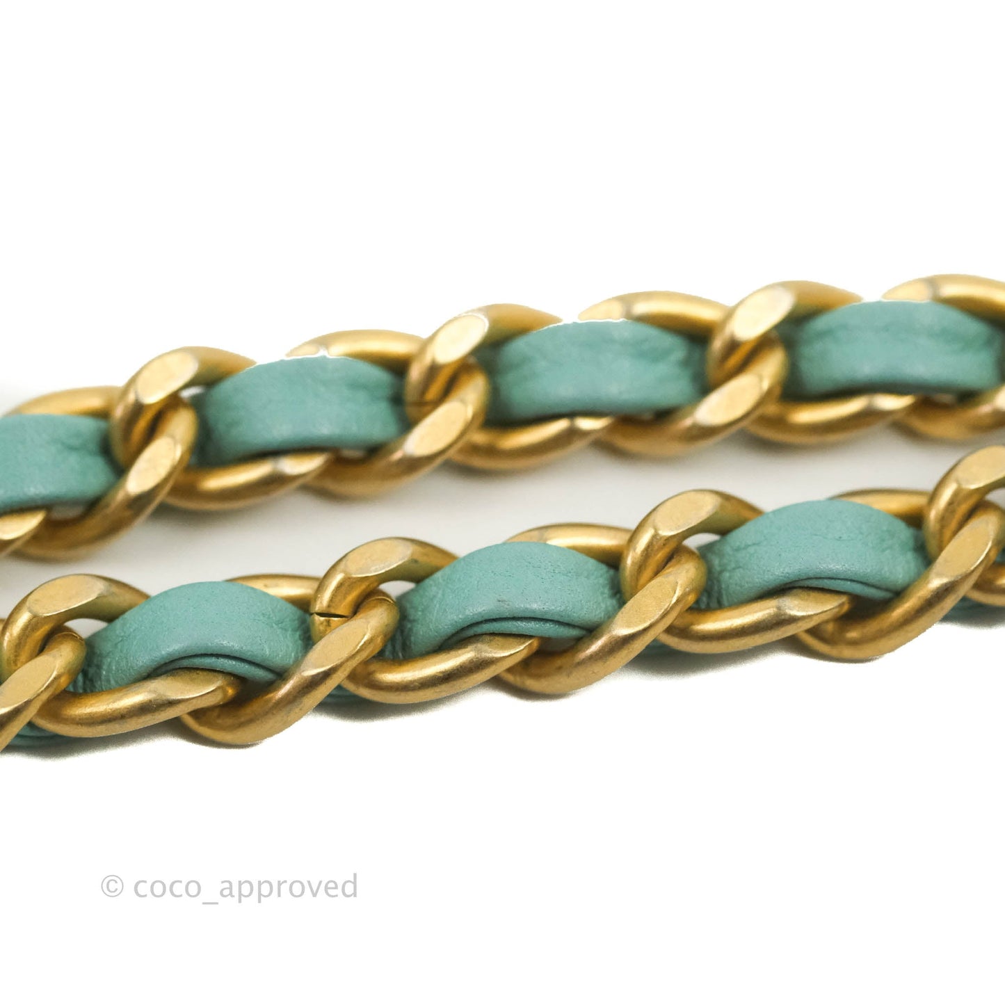 Chanel Quilted Small Day Trip Tiffany Blue Green Lambskin Aged Gold Hardware