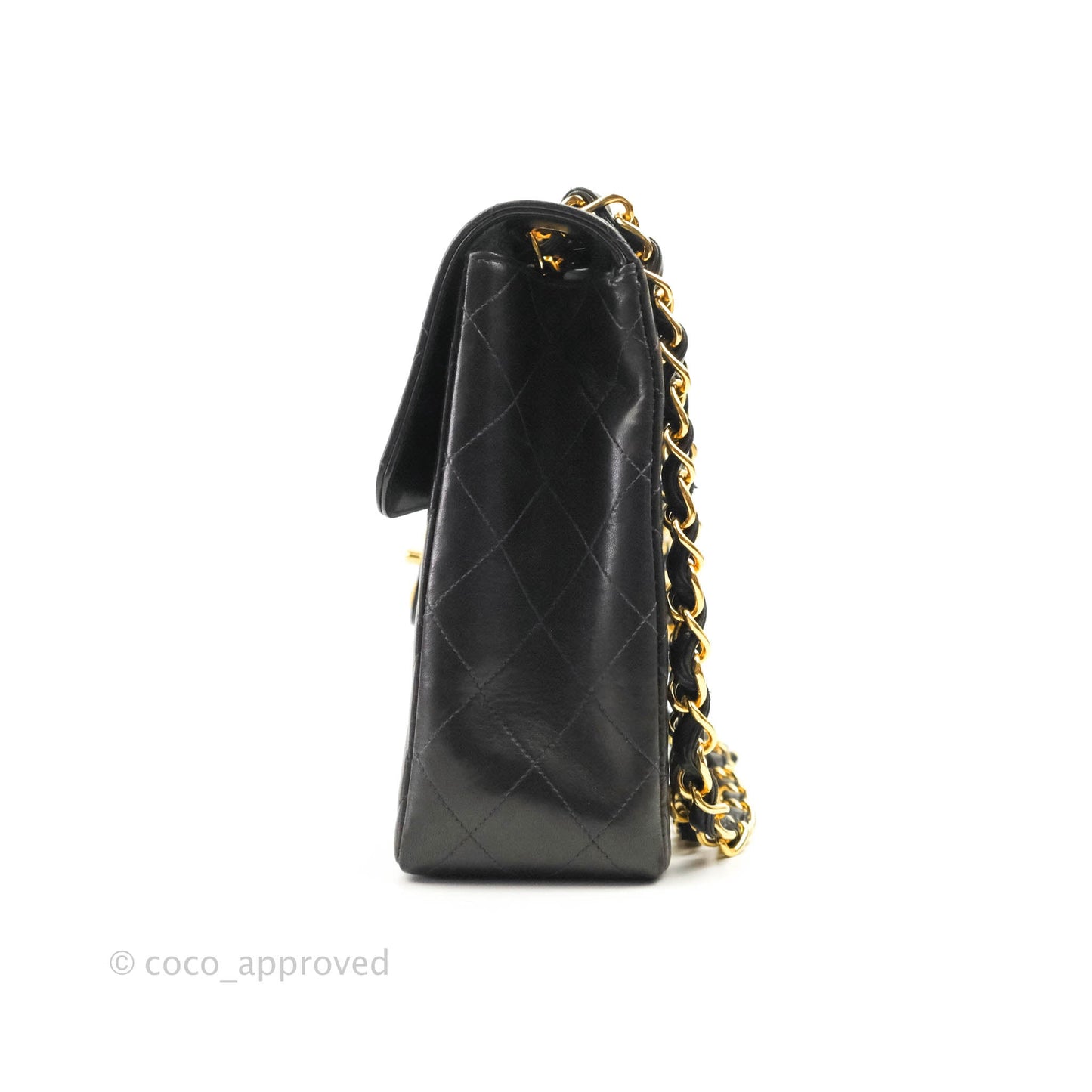 Chanel Vintage Jumbo Single Flap Black Lambskin 24K Gold Hardware