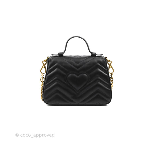 Gucci Mini GG Marmont Top Handle Bag Black