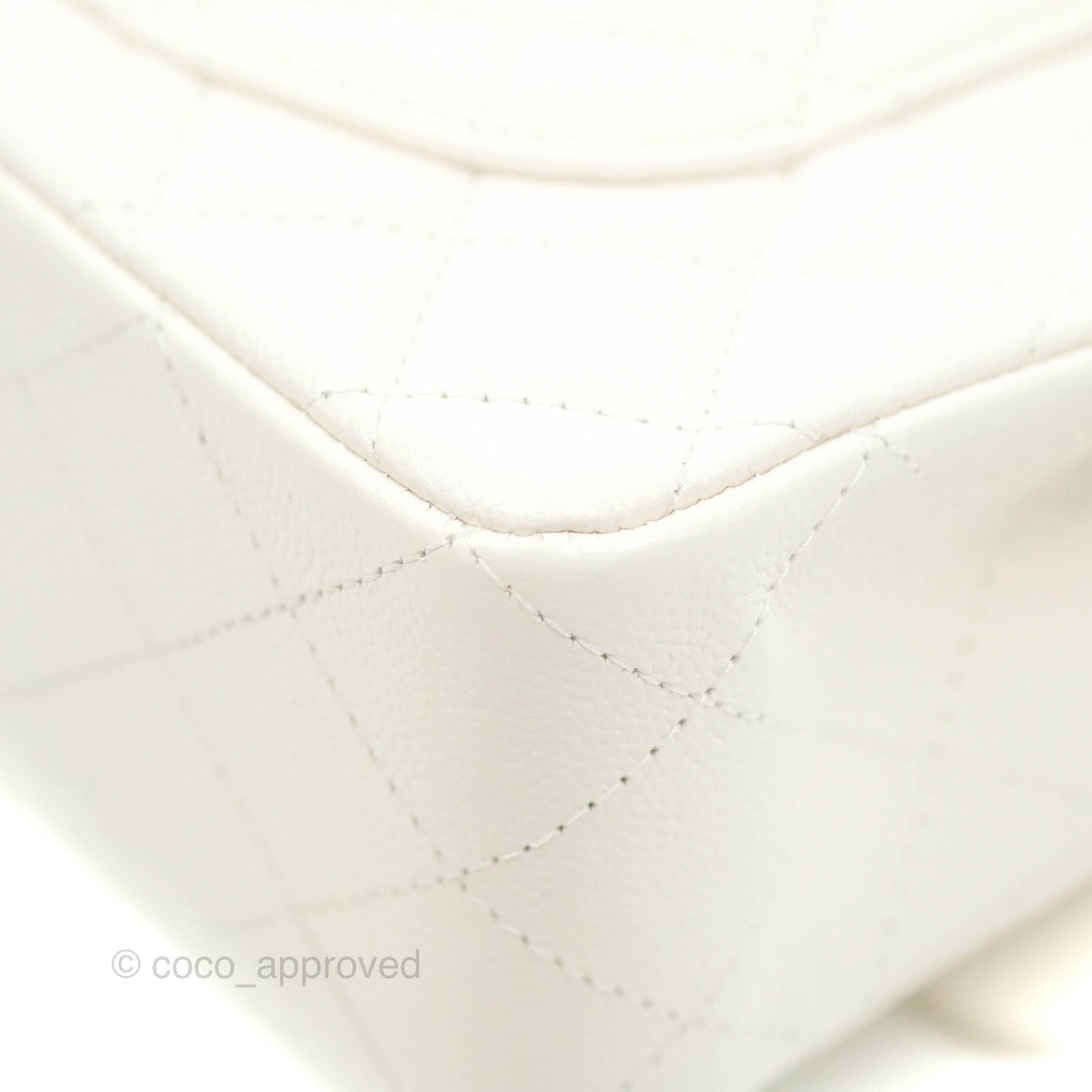 Chanel Classic Small S/M Flap White Caviar Gold Hardware 21S
