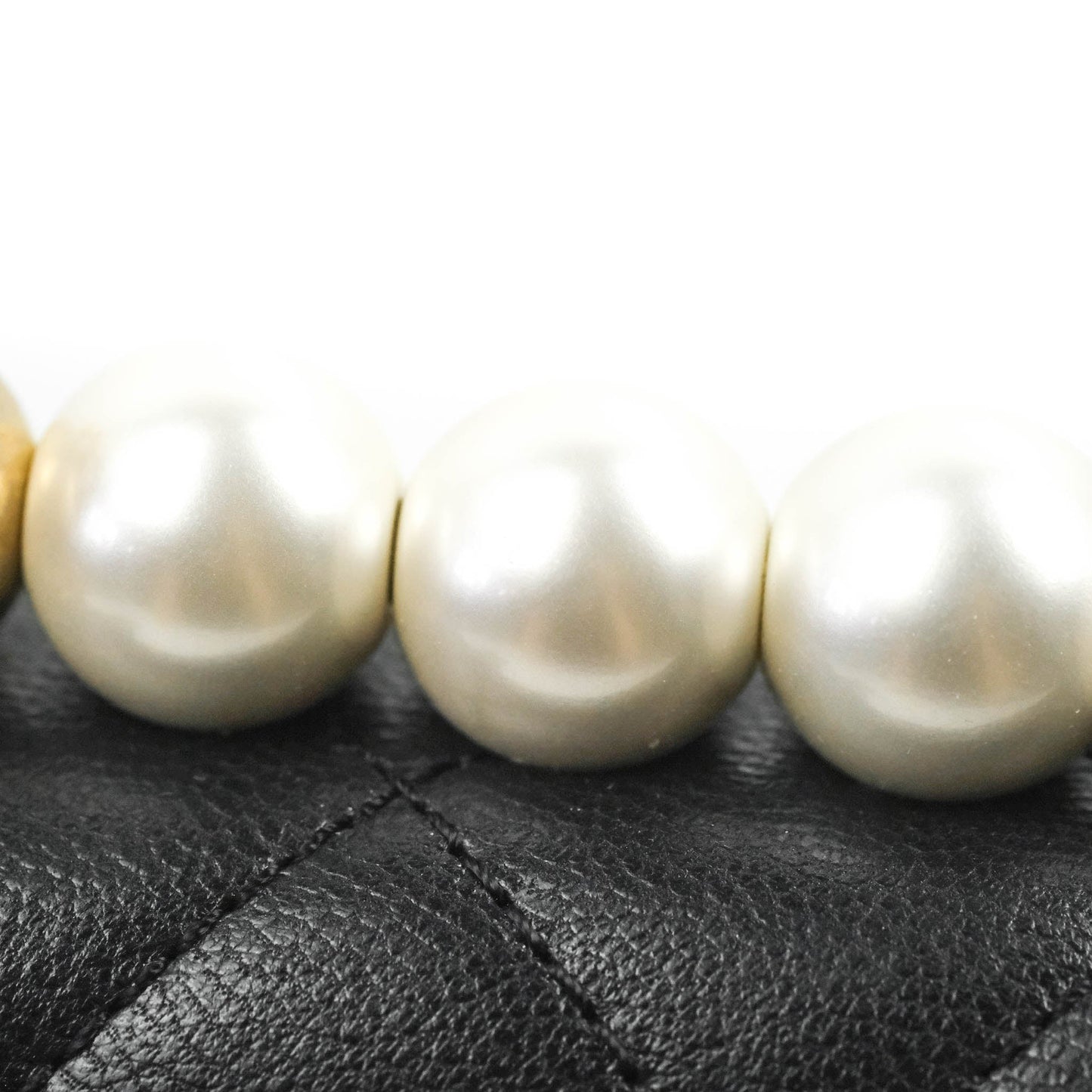 Chanel Quilted Chic Pearls Flap Black Goatskin Aged Gold Hardware