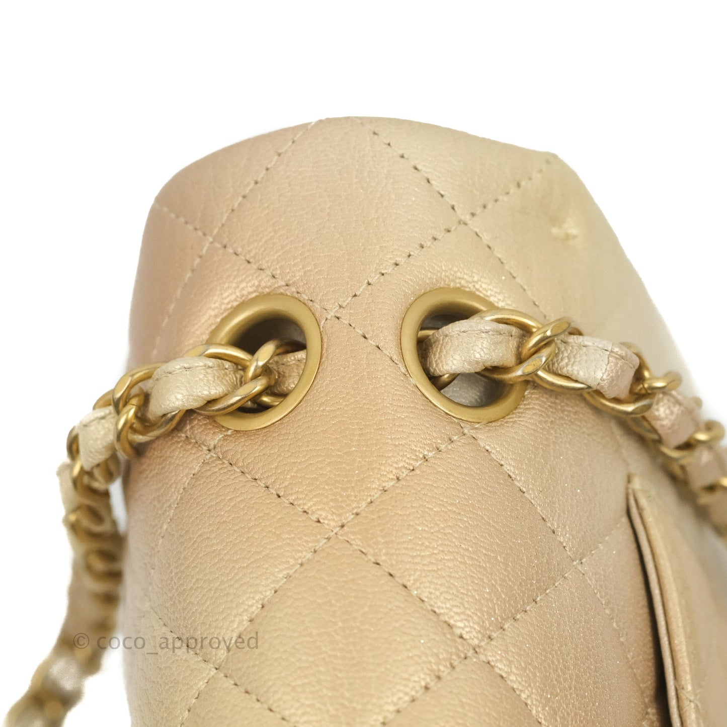 Chanel Classic Quilted M/L Medium Flap Ombre Metallic Goatskin Aged Gold Hardware