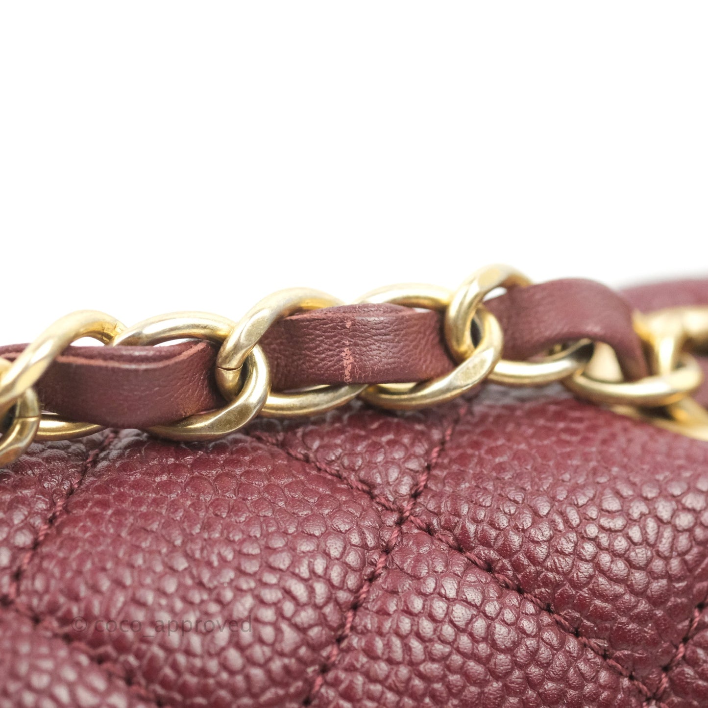 Chanel Quilted Medium CC Filigree Flap Burgundy Black Caviar