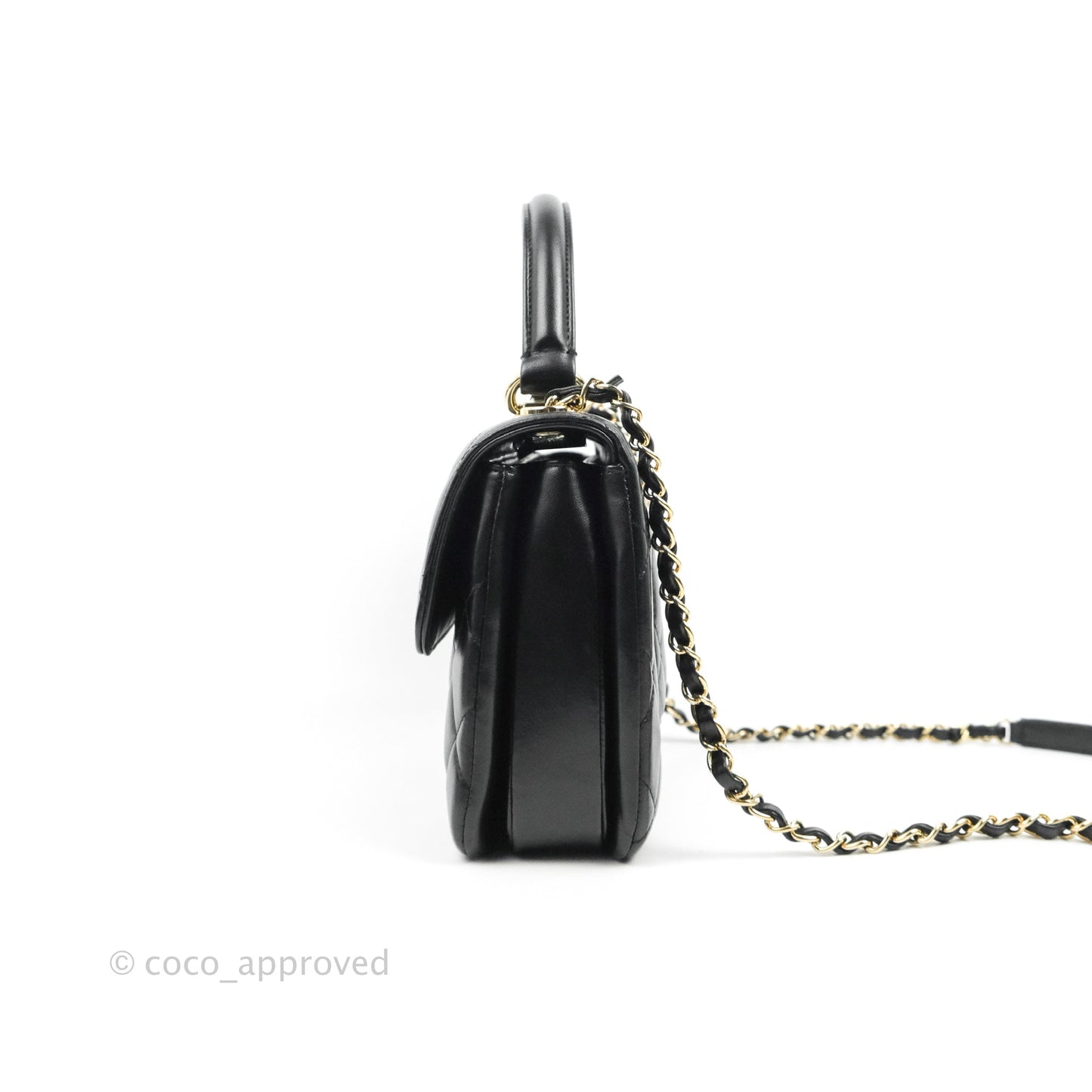 Chanel Small Trendy CC Black Lambskin Gold Hardware