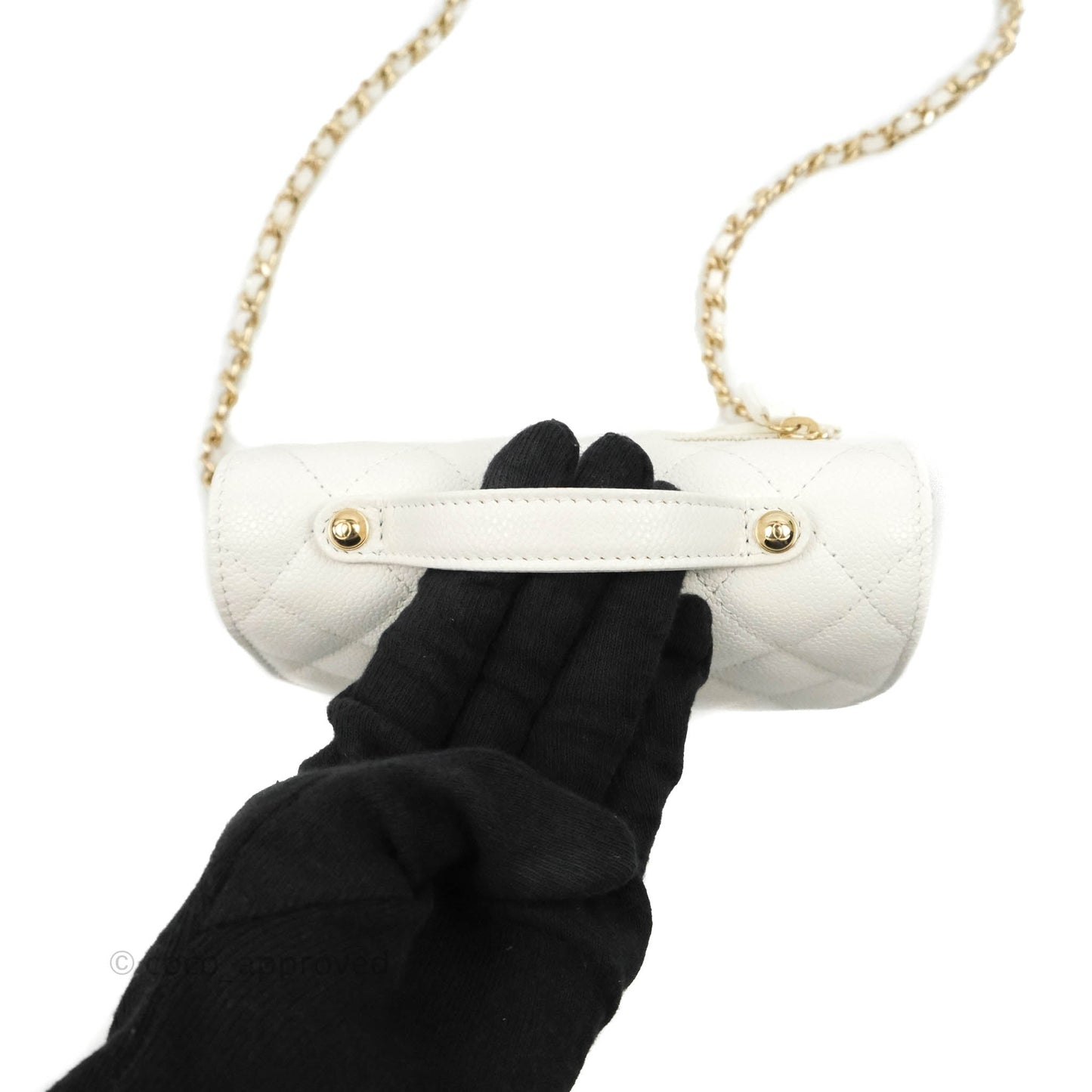Chanel Business Affinity Clutch With Chain White Caviar Gold Hardware