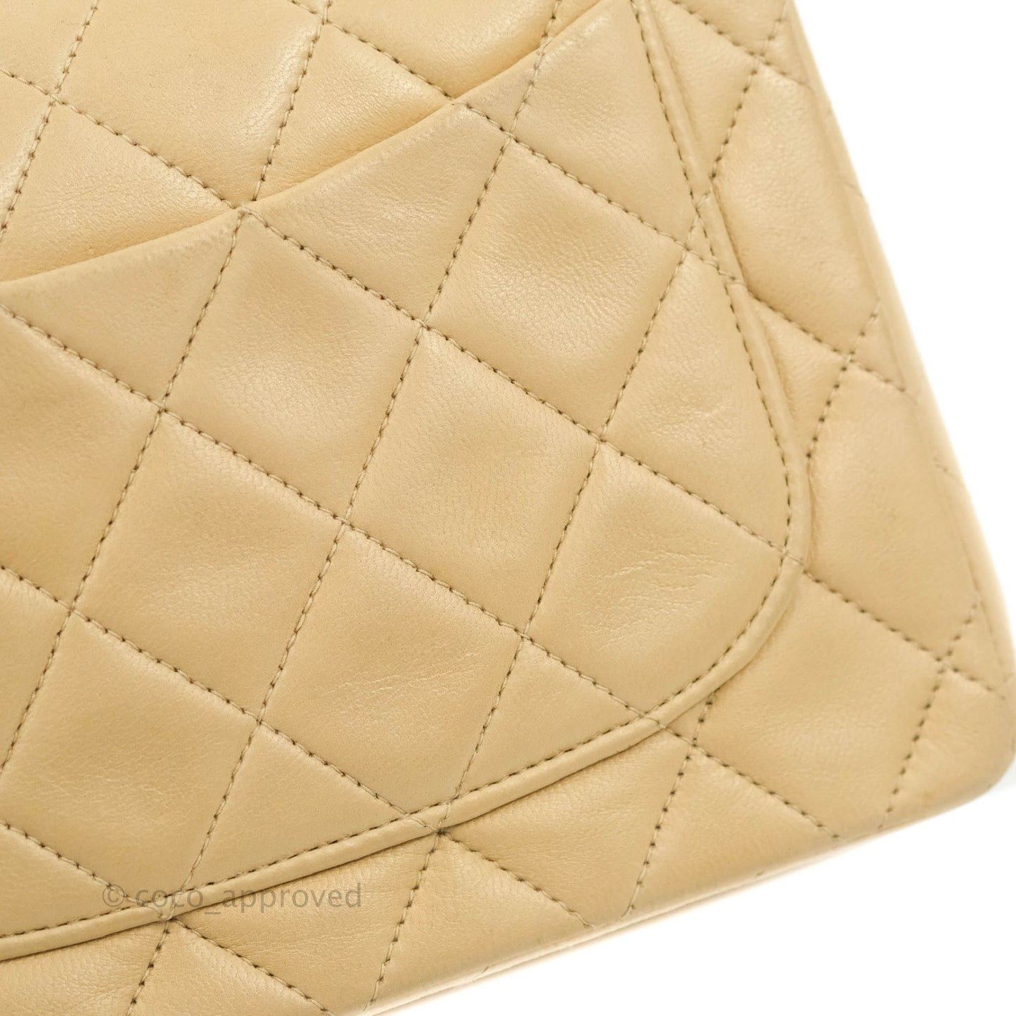 Chanel Vintage Mini Square Beige Lambskin 24K Gold Hardware