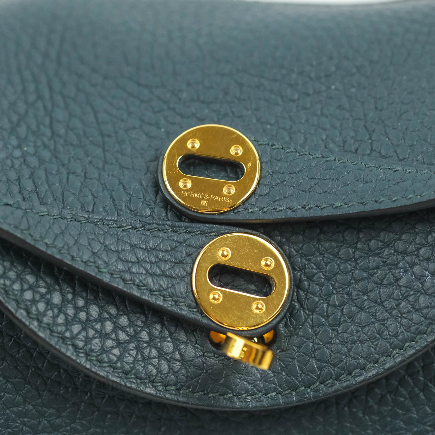 Hermès Mini Lindy 20 Vert Cypres Clemence Gold Hardware