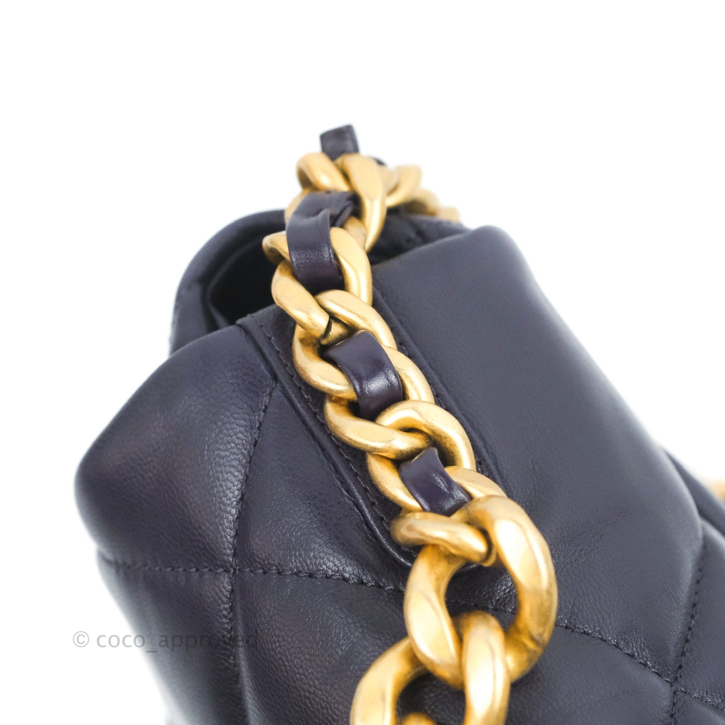 Chanel 19 Medium Dark Purple Mixed Hardware