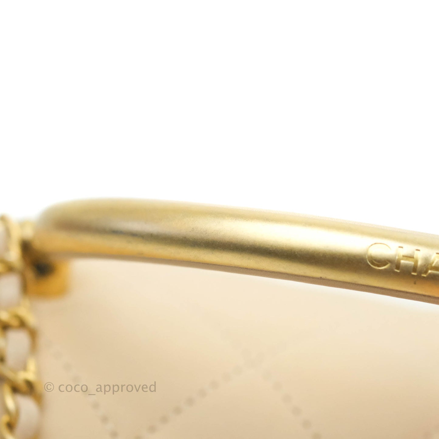 Chanel Small Gold Top Handle Bag Light Beige Lambskin Aged Gold Hardware