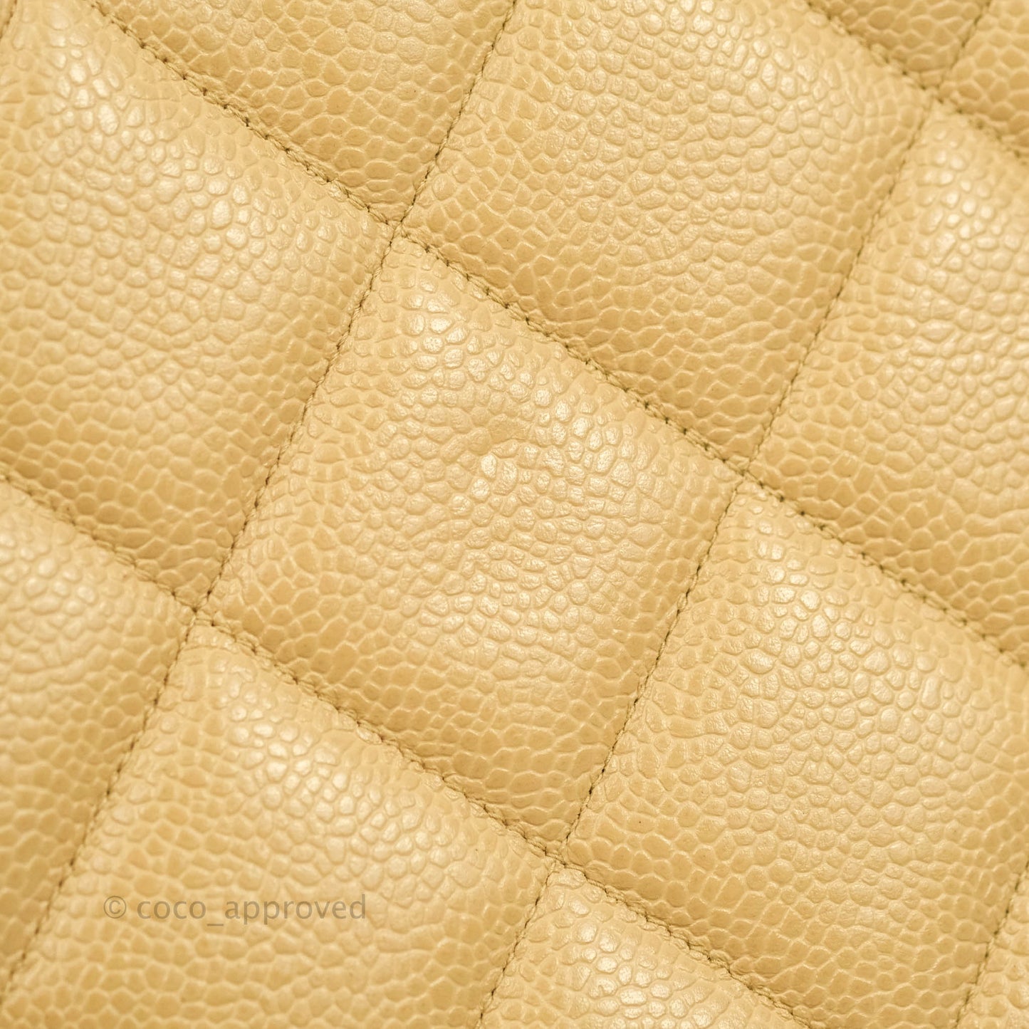 Chanel Vintage CC Quilted Tote Dark Beige Caviar 24K Gold Hardware