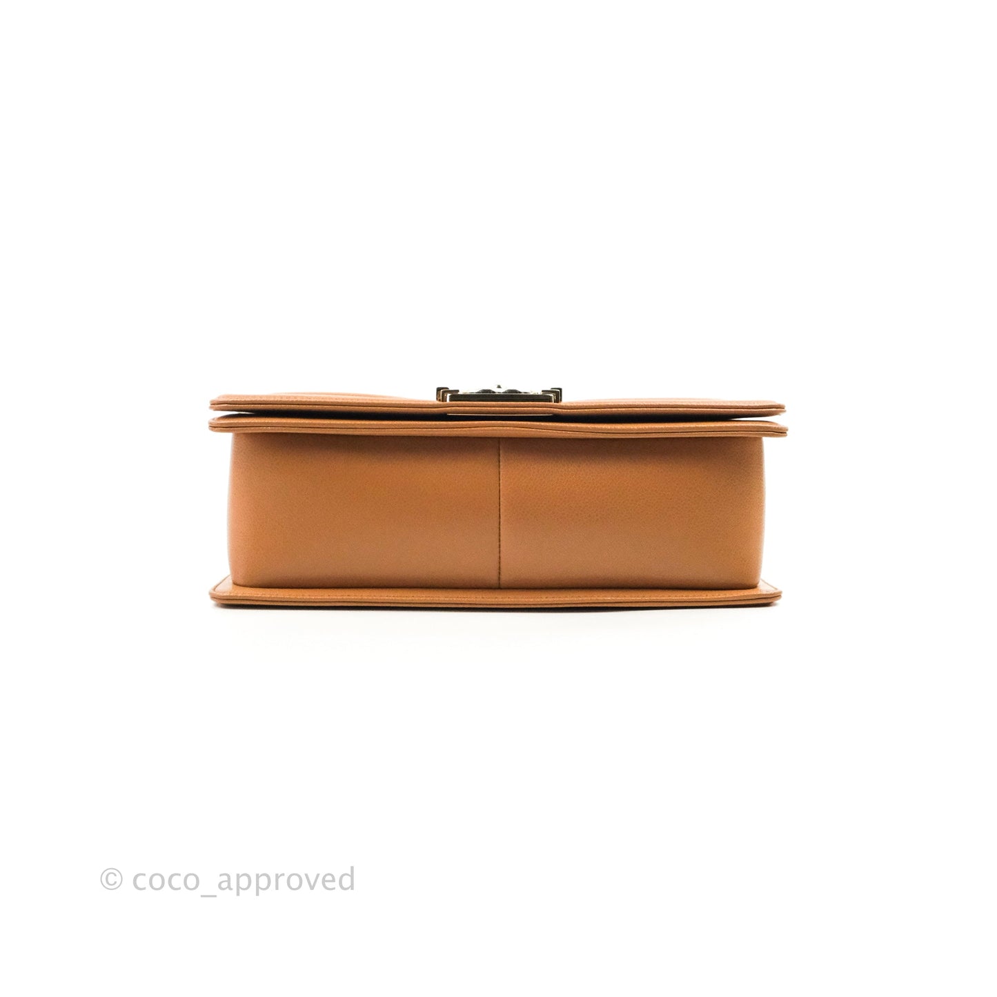 Chanel Quilted Medium Boy Caramel Caviar Gold Hardware