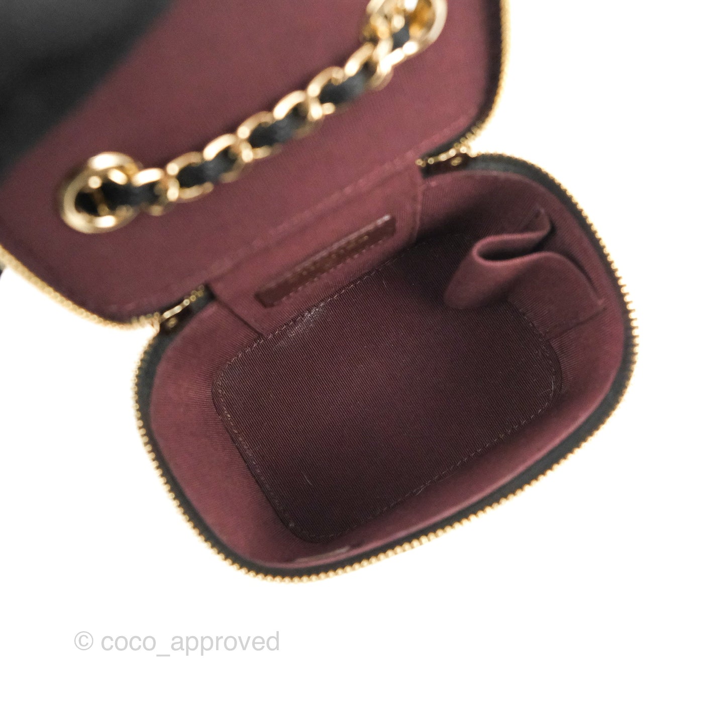 Chanel Mini Vanity With Chain Black Caviar Gold Hardware